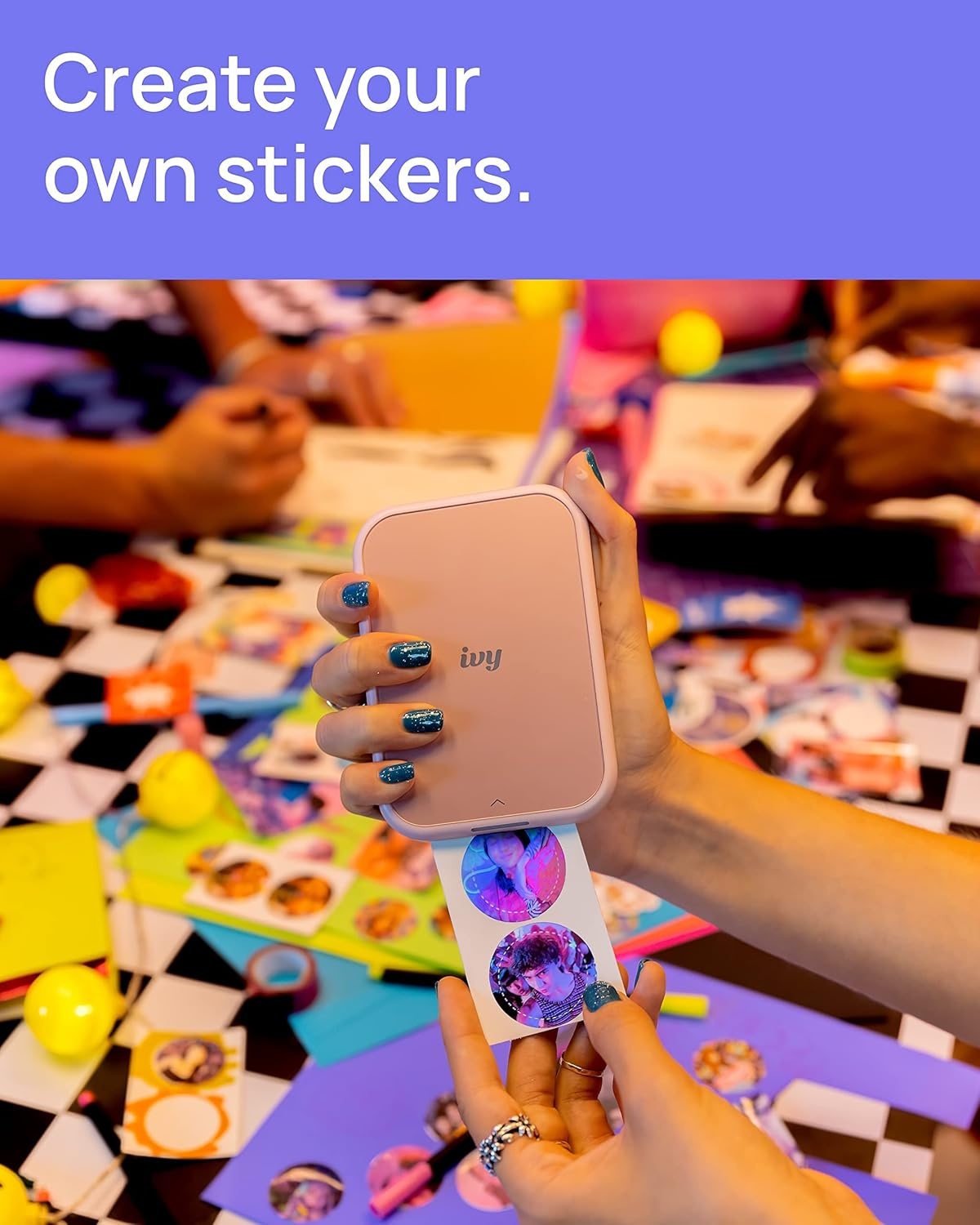 image:imageCanon Ivy 2 Mini Photo Printer Print from Compatible iOS amp Android Devices StickyBack Prints Blush PinkPink
