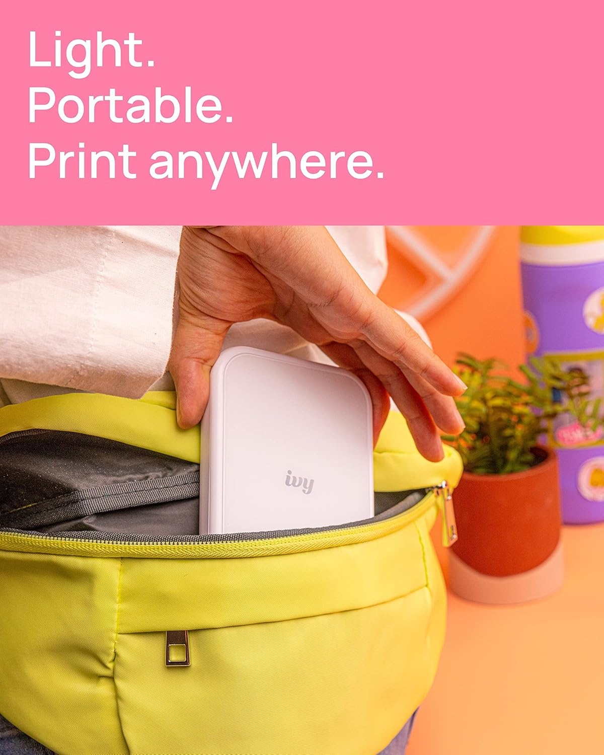 image:imageCanon Ivy 2 Mini Photo Printer Print from Compatible iOS amp Android Devices StickyBack Prints Blush PinkWhite