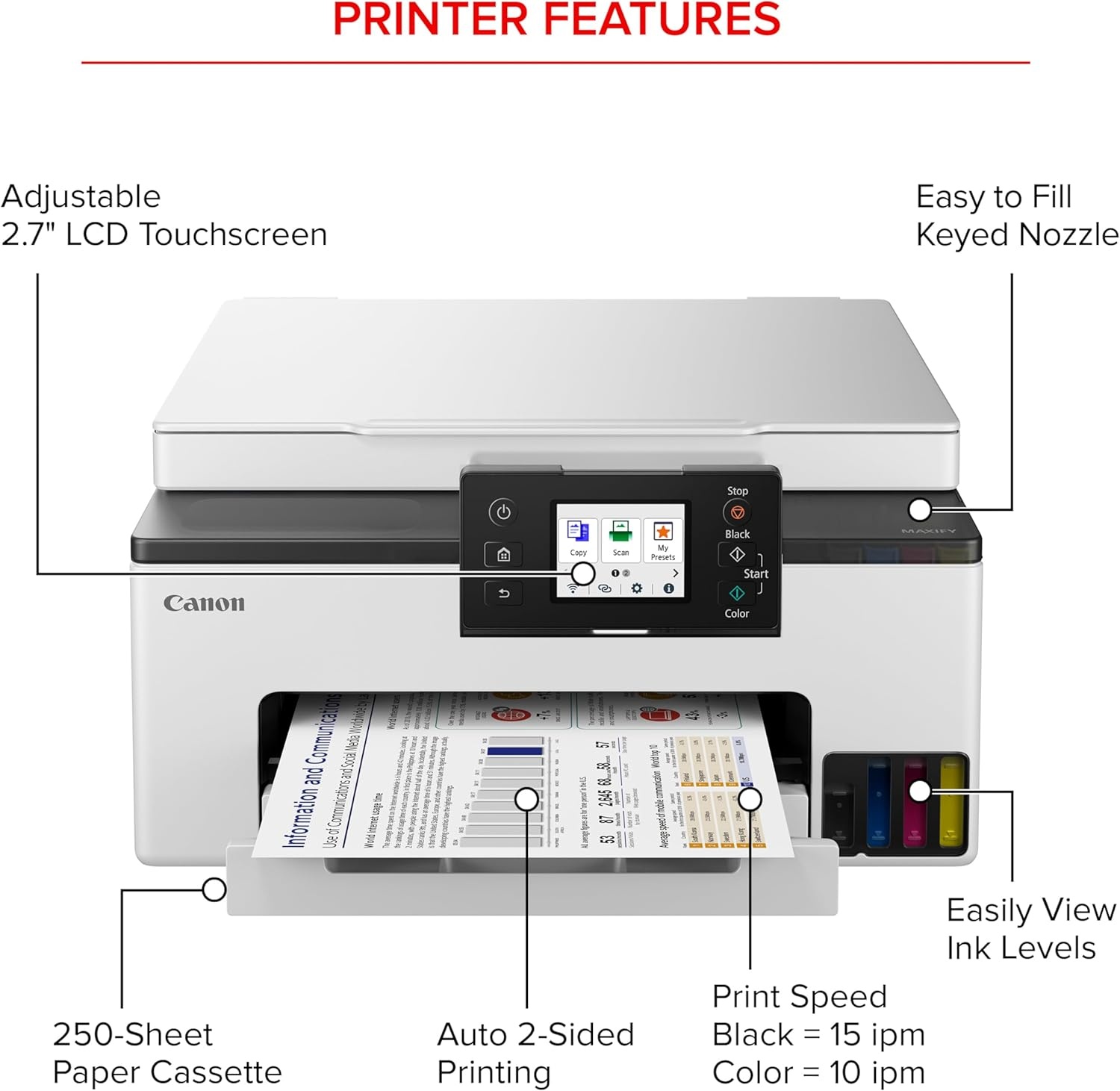 image:imageCanon PIXMA G6020 AllinOne Supertank Wireless Megatank Printer Copier and Scan with Mobile Printing Black Works with AlexaBasic Home Printer