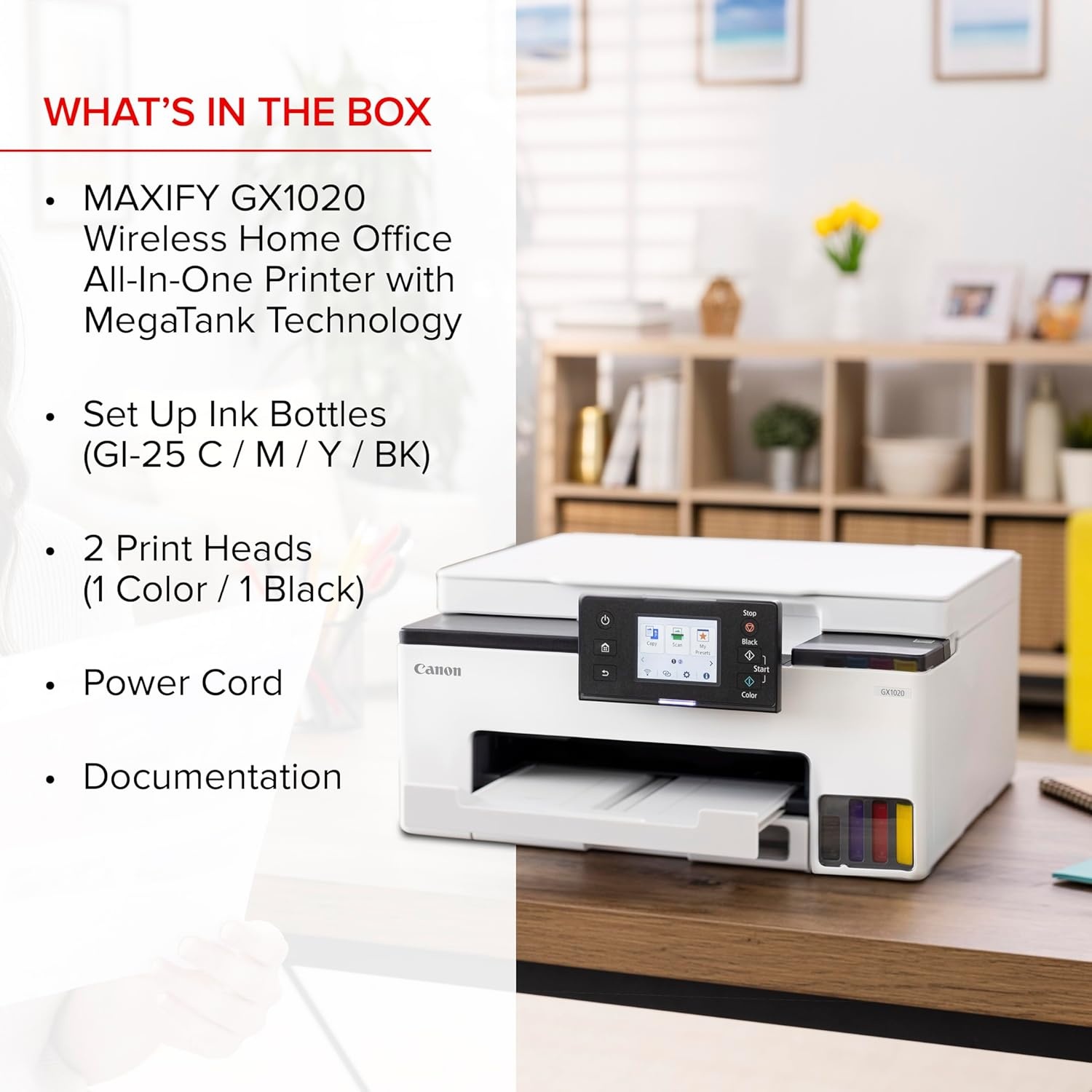 image:imageCanon PIXMA G6020 AllinOne Supertank Wireless Megatank Printer Copier and Scan with Mobile Printing Black Works with AlexaBasic Home Printer