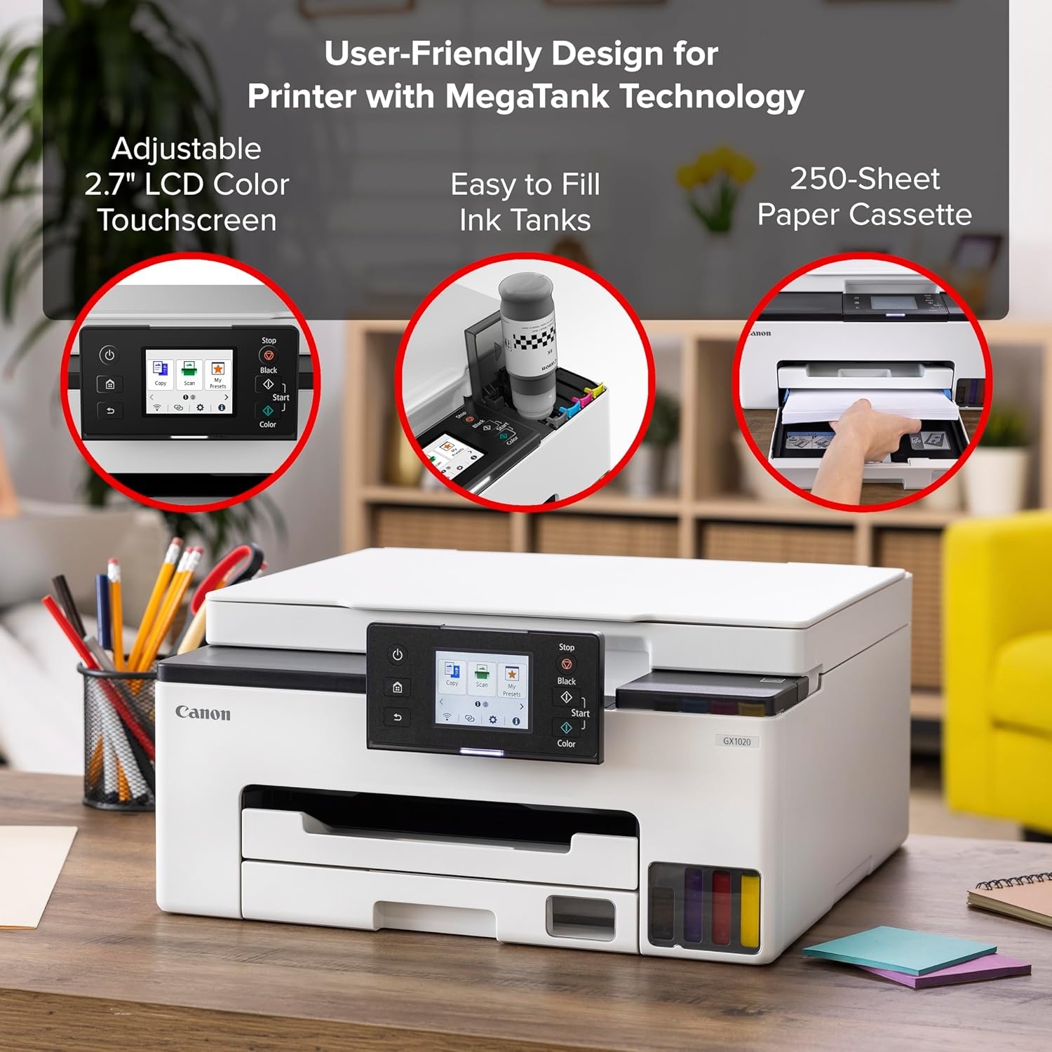 image:imageCanon PIXMA G6020 AllinOne Supertank Wireless Megatank Printer Copier and Scan with Mobile Printing Black Works with AlexaBasic Home Printer