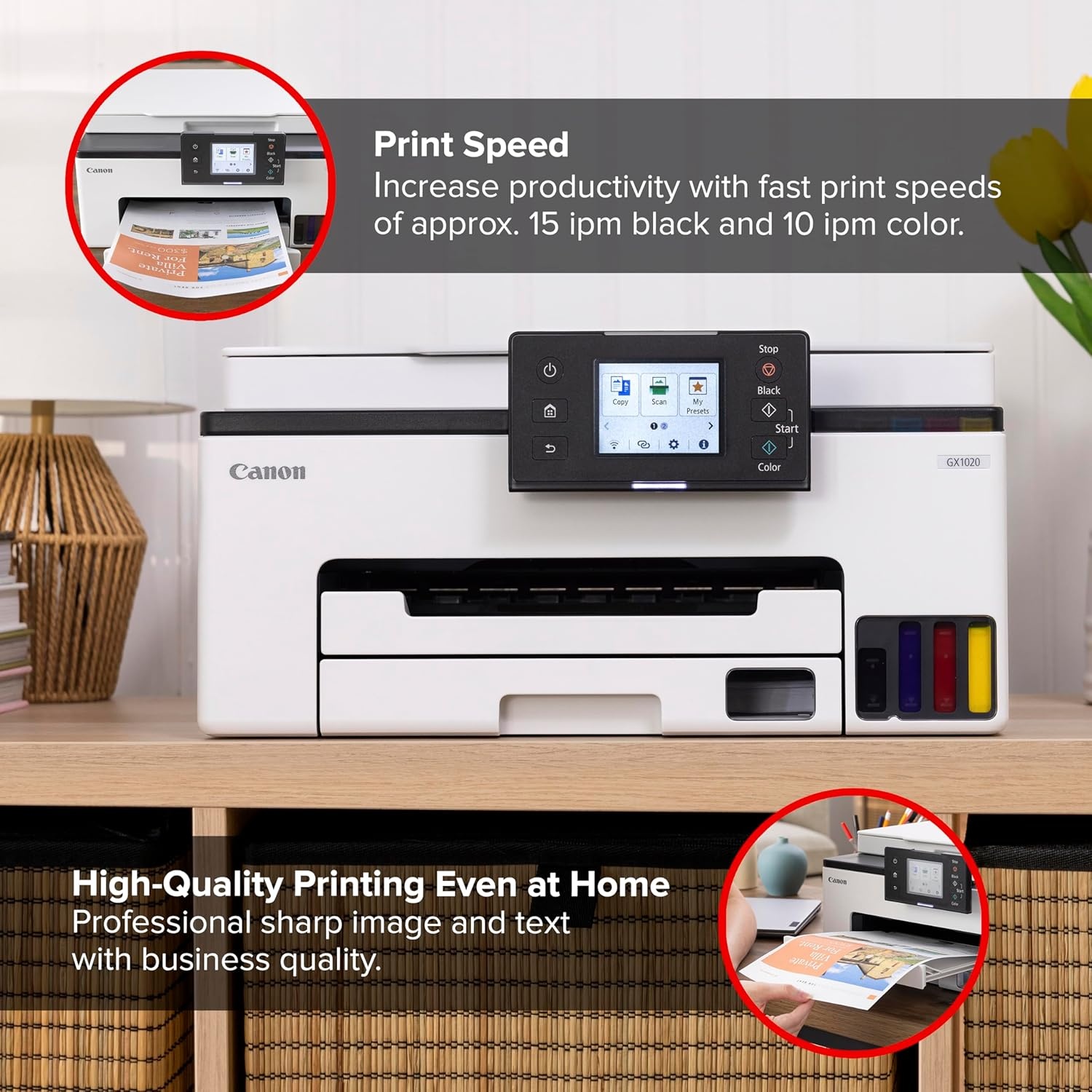 image:imageCanon PIXMA G6020 AllinOne Supertank Wireless Megatank Printer Copier and Scan with Mobile Printing Black Works with AlexaBasic Home Printer