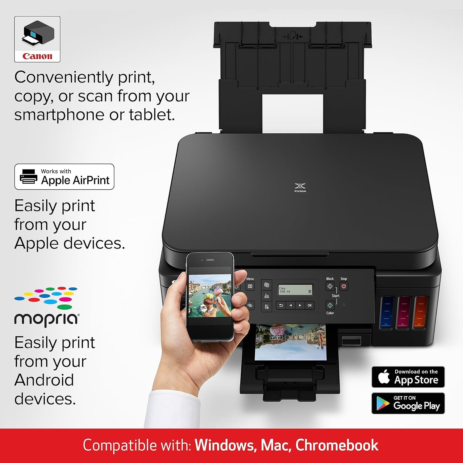image:imageCanon PIXMA G6020 AllinOne Supertank Wireless Megatank Printer Copier and Scan with Mobile Printing Black Works with AlexaHome office Printer