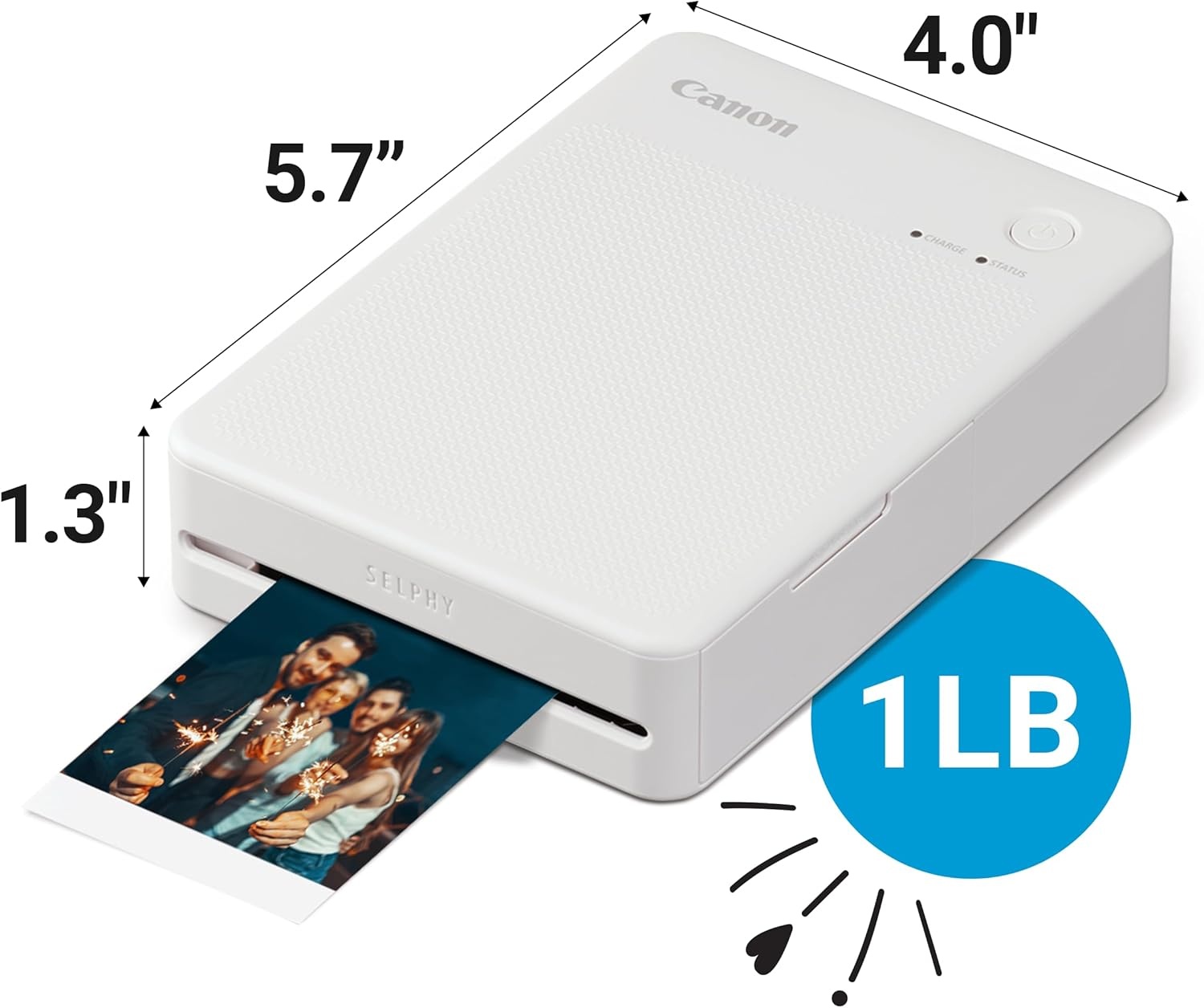 image:imageCanon SELPHY QX20 Wireless Compact Photo Printer DyeSublimation Color Printing Prints 21x3427x27 Card amp Square Sizes Builtin Battery amp WiFi Portable Travel amp Selfie Printer WhiteWhite