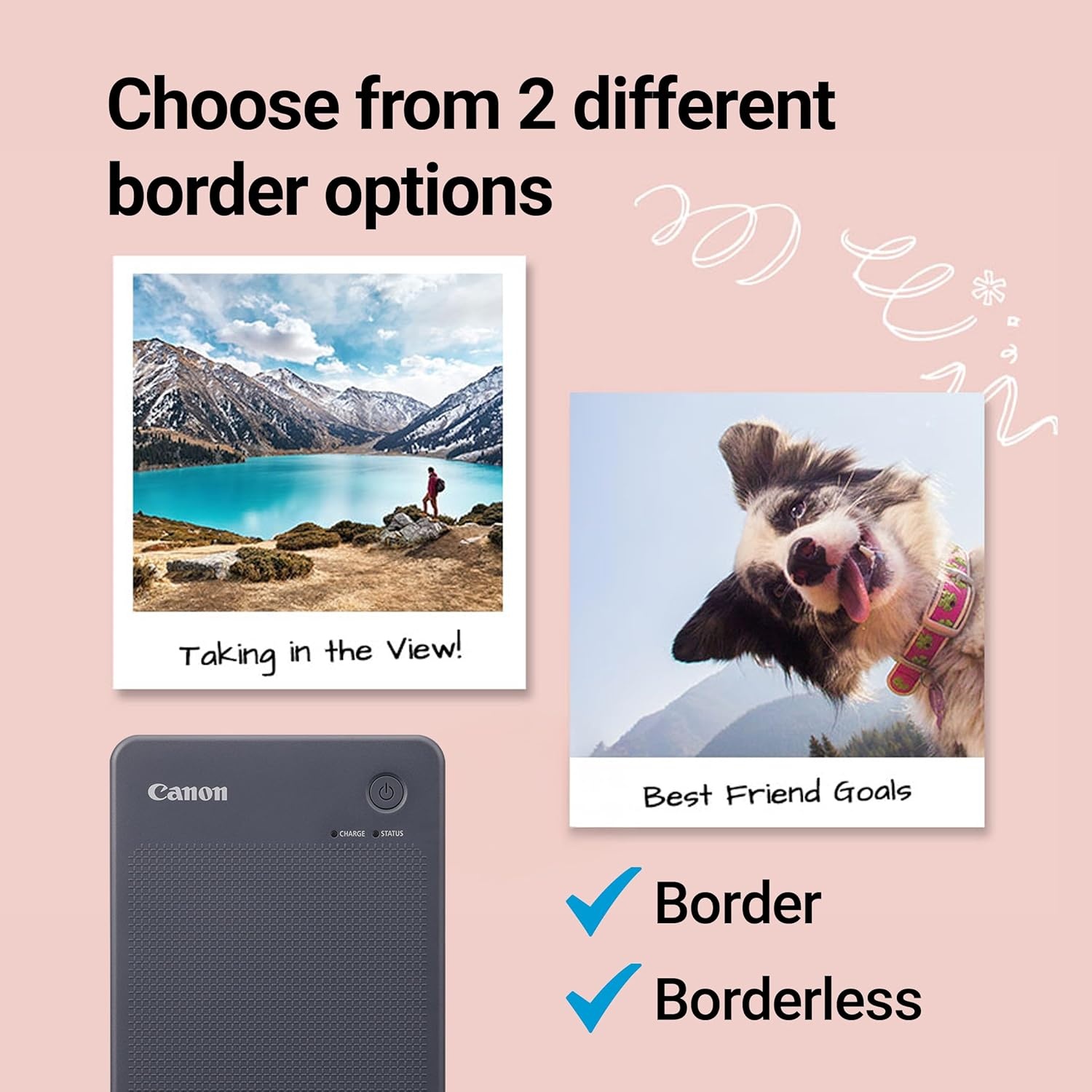 image:imageCanon SELPHY QX20 Wireless Compact Photo Printer DyeSublimation Color Printing Prints 21x3427x27 Card amp Square Sizes Builtin Battery amp WiFi Portable Travel amp Selfie Printer WhiteDark Gray