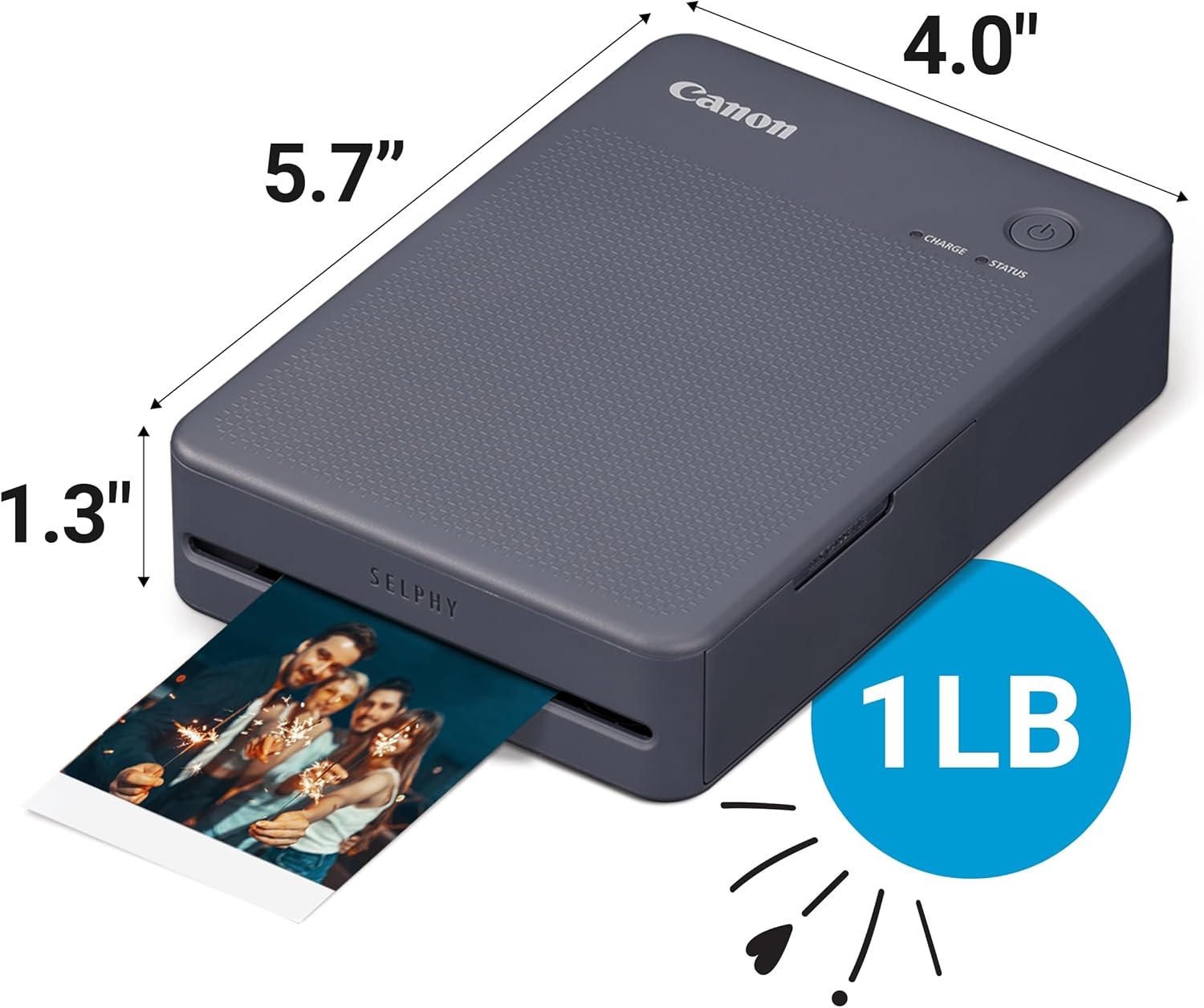 image:imageCanon SELPHY QX20 Wireless Compact Photo Printer DyeSublimation Color Printing Prints 21x3427x27 Card amp Square Sizes Builtin Battery amp WiFi Portable Travel amp Selfie Printer WhiteDark Gray