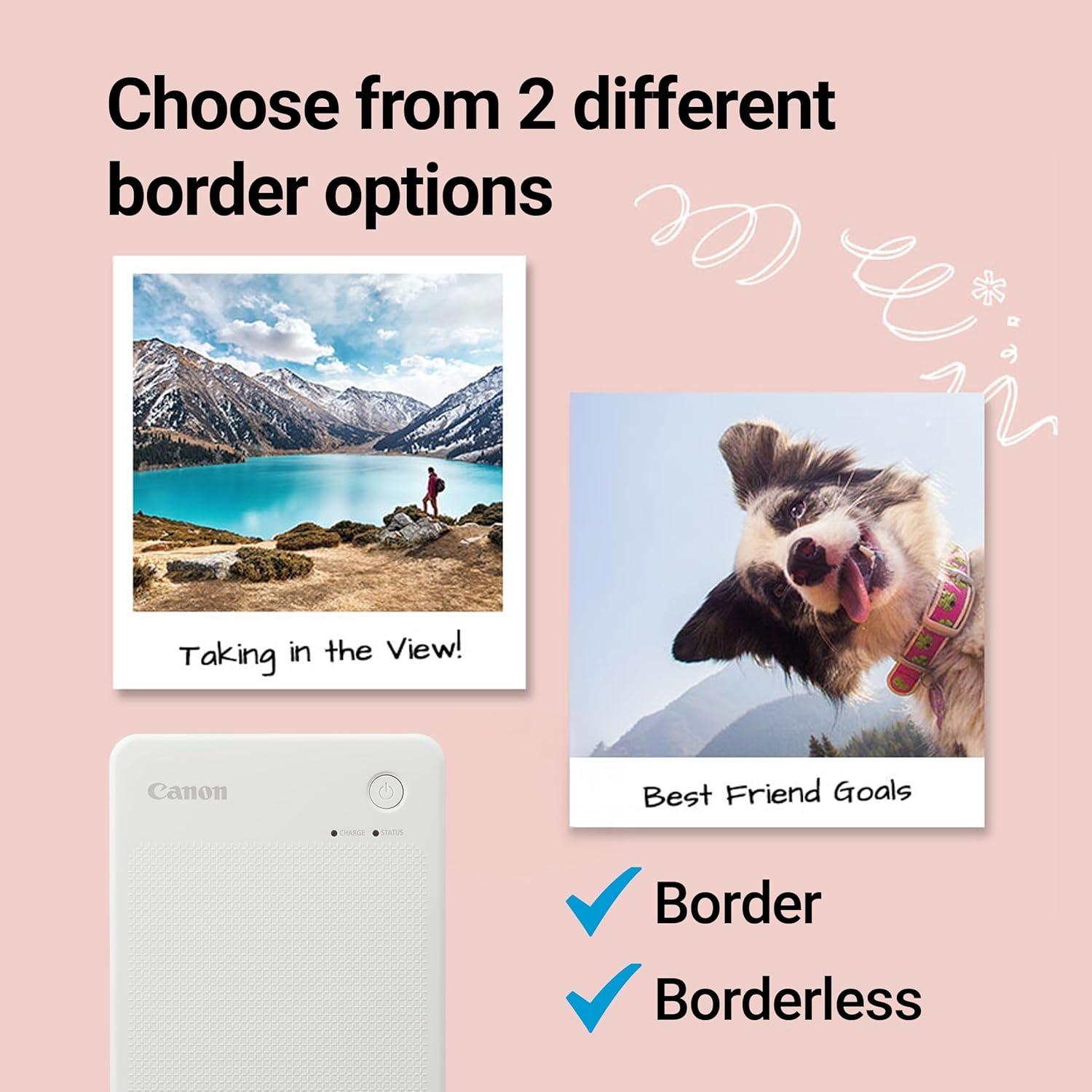 image:imageCanon SELPHY QX20 Wireless Compact Photo Printer DyeSublimation Color Printing Prints 21x3427x27 Card amp Square Sizes Builtin Battery amp WiFi Portable Travel amp Selfie Printer WhiteWhite