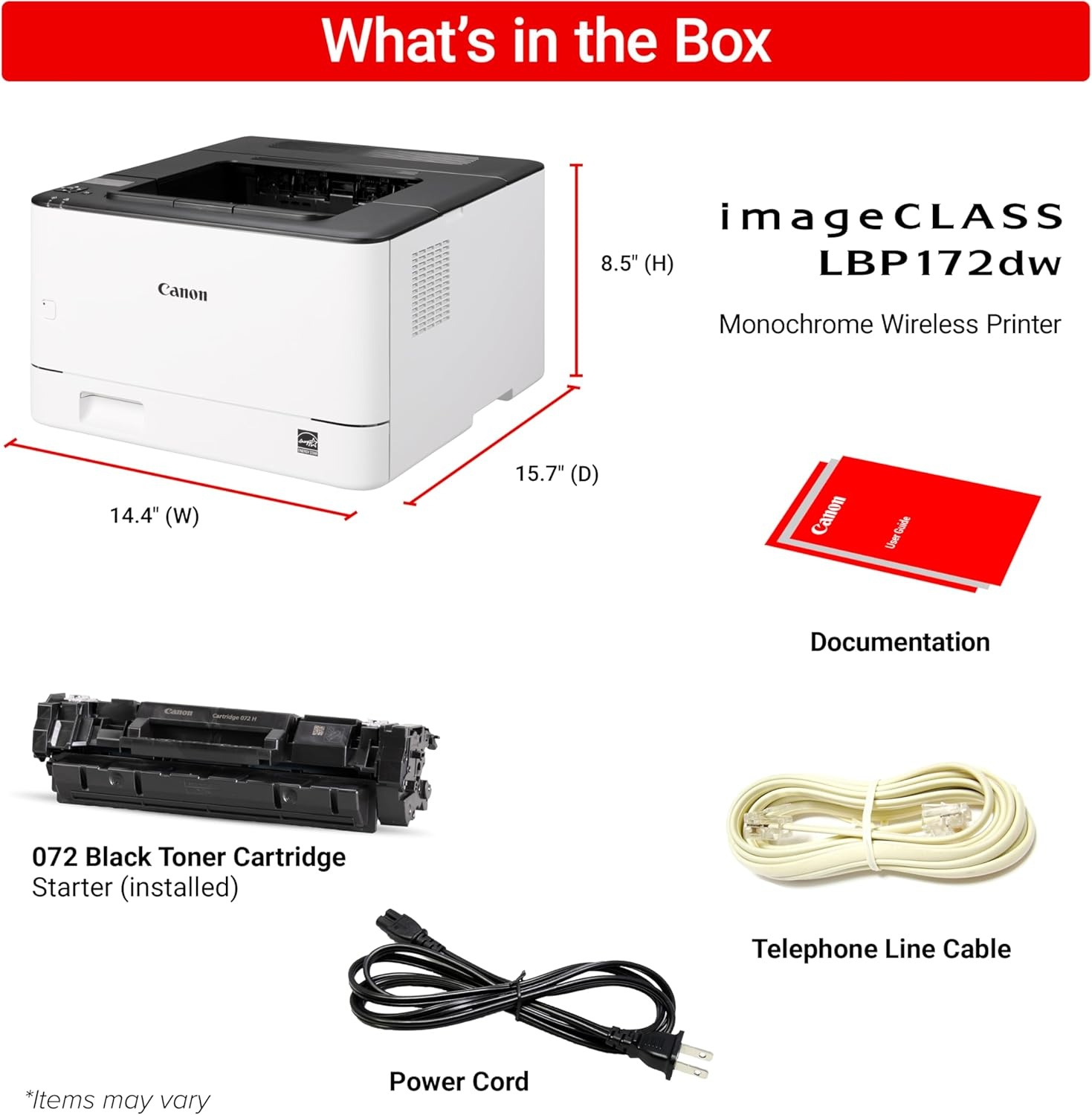 image:imageCanon imageCLASS LBP172dw Monochrome Duplex Wireless Laser Printer Single Function Home Office Mobile Ready 1 Year Limited Warranty 35 PPM WhiteWhite printer 35 ppm