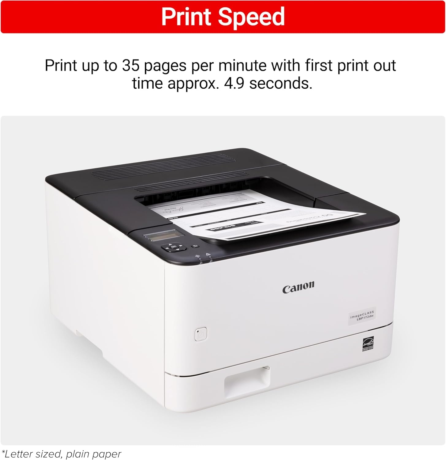 image:imageCanon imageCLASS LBP172dw Monochrome Duplex Wireless Laser Printer Single Function Home Office Mobile Ready 1 Year Limited Warranty 35 PPM WhiteWhite printer 35 ppm