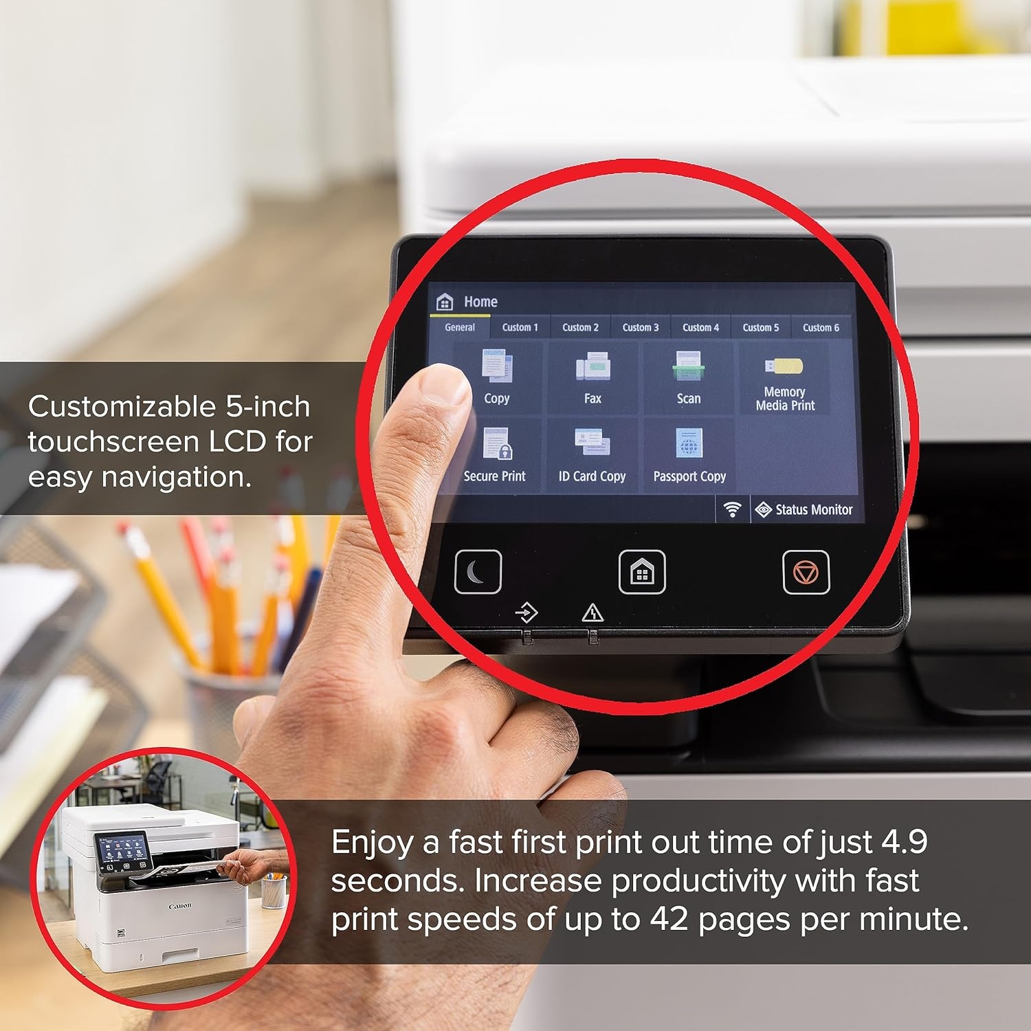 image:imageCanon imageCLASS MF465dw Monochrome Duplex Wireless Laser Printer AllinOne with Scanner Copier Fax Home or Office Auto Document Feeder Mobile Ready 3 Year Limited Warranty 42 PPM WhiteOld Model