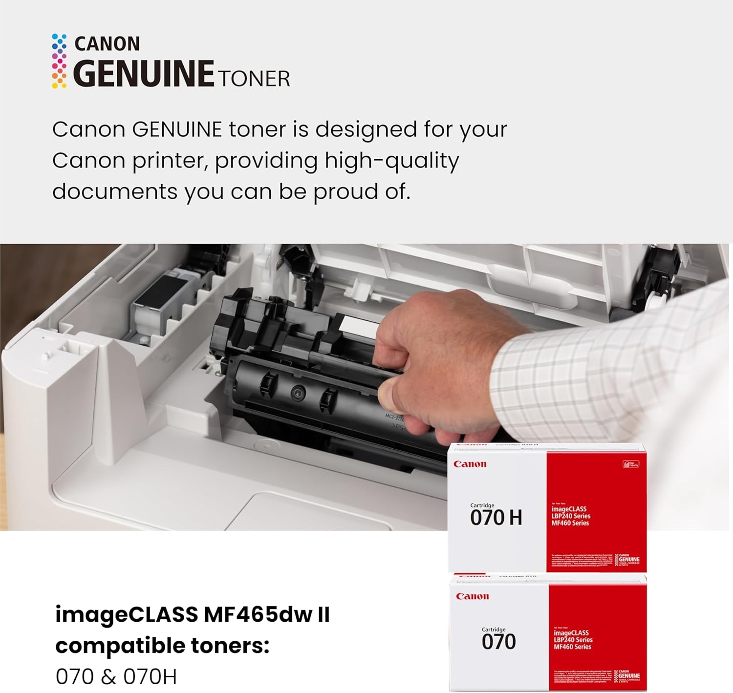 image:imageCanon imageCLASS MF465dw Monochrome Duplex Wireless Laser Printer AllinOne with Scanner Copier Fax Home or Office Auto Document Feeder Mobile Ready 3 Year Limited Warranty 42 PPM WhiteNew Model