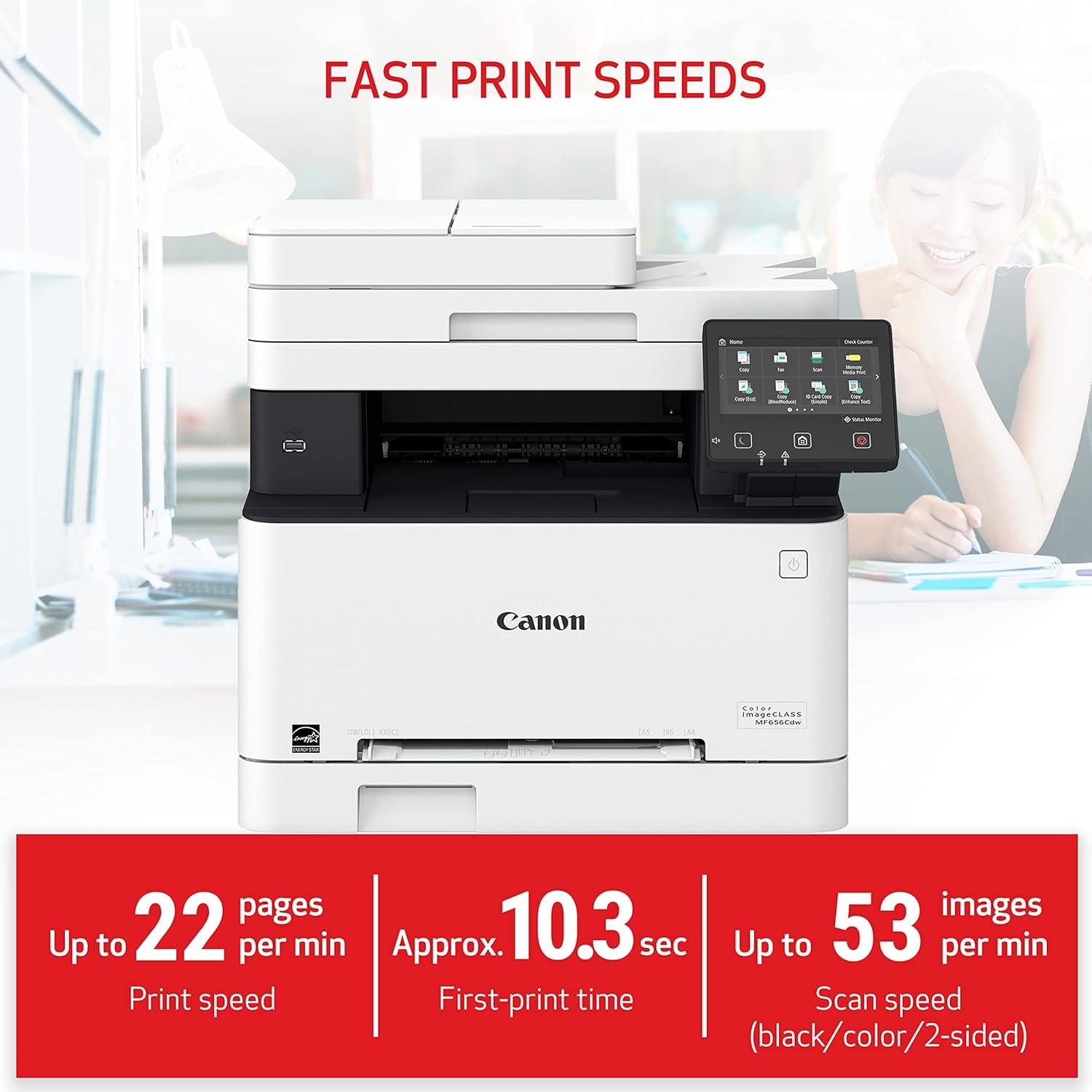 image:imageCanon imageCLASS MF656Cdw Wireless Duplex Color Laser Printer AllinOne with Copier Scanner Fax Auto Document Feeder Mobile Ready 3 Year Limited Warranty 22 PPM WhiteOld Model