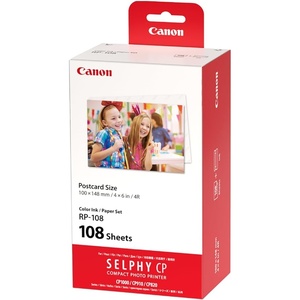 image:imageCanon RP108 Color InkPaper Set Compatible with Selphy CP910CP820CP1200CP1300CP1500Color InkPaper Set