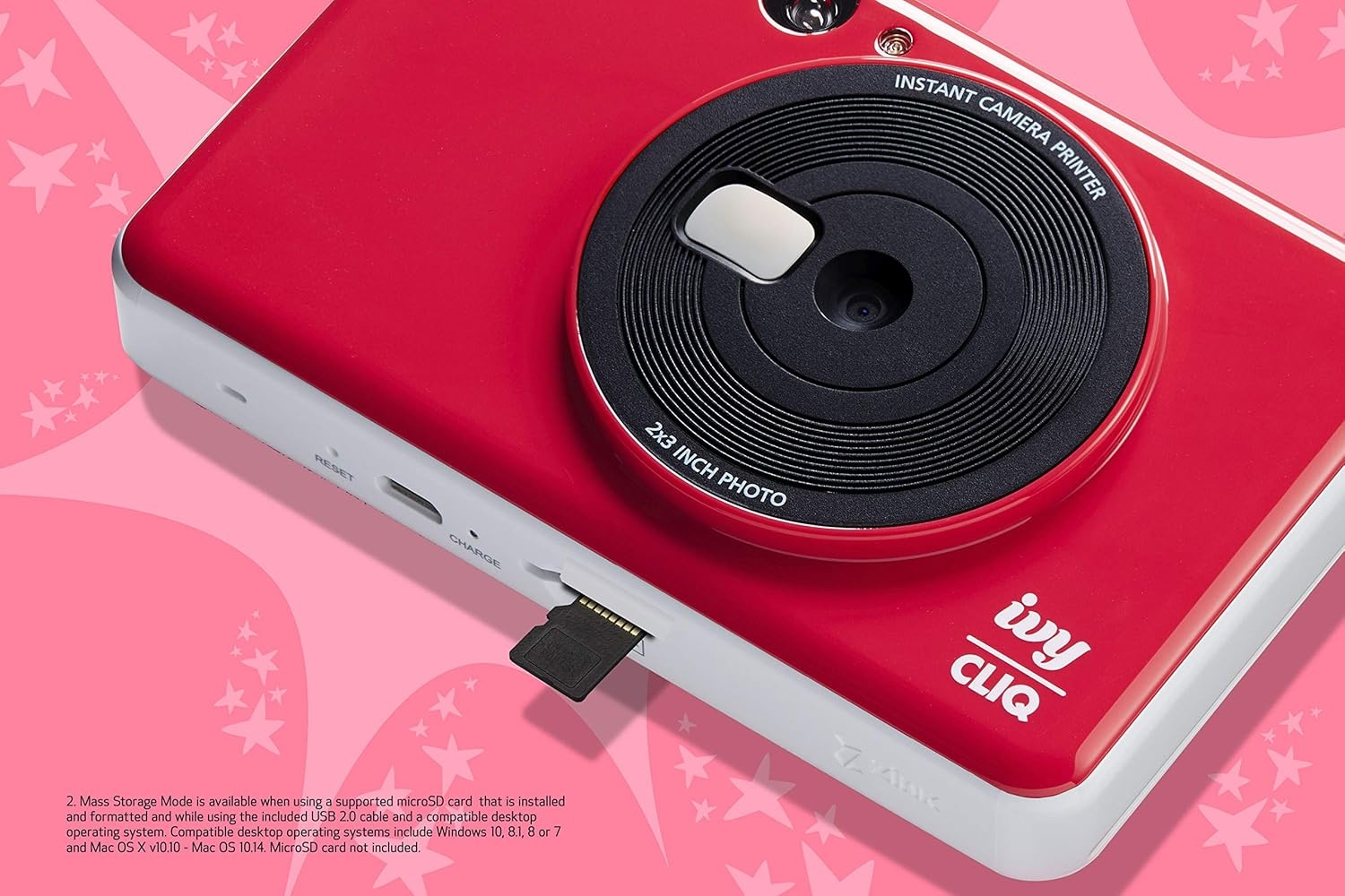 image:imageCanon Ivy CLIQ Instant Camera Printer Mini Photo Printer with 2X3 StickyBack Photo Paper10 SheetsLadybug Red