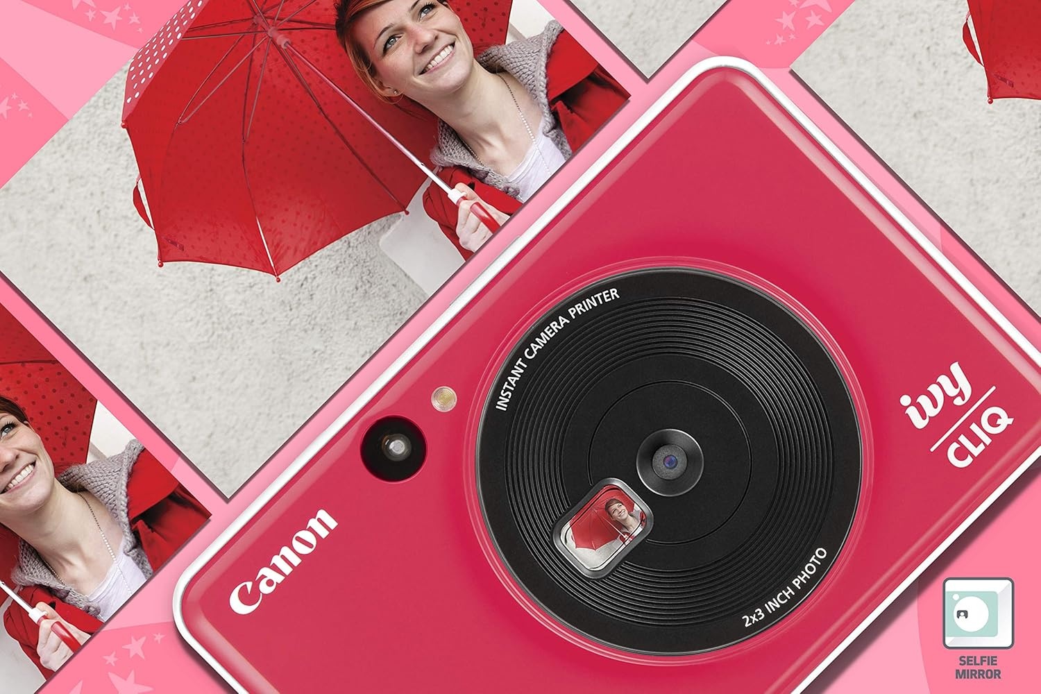 image:imageCanon Ivy CLIQ Instant Camera Printer Mini Photo Printer with 2X3 StickyBack Photo Paper10 SheetsLadybug Red