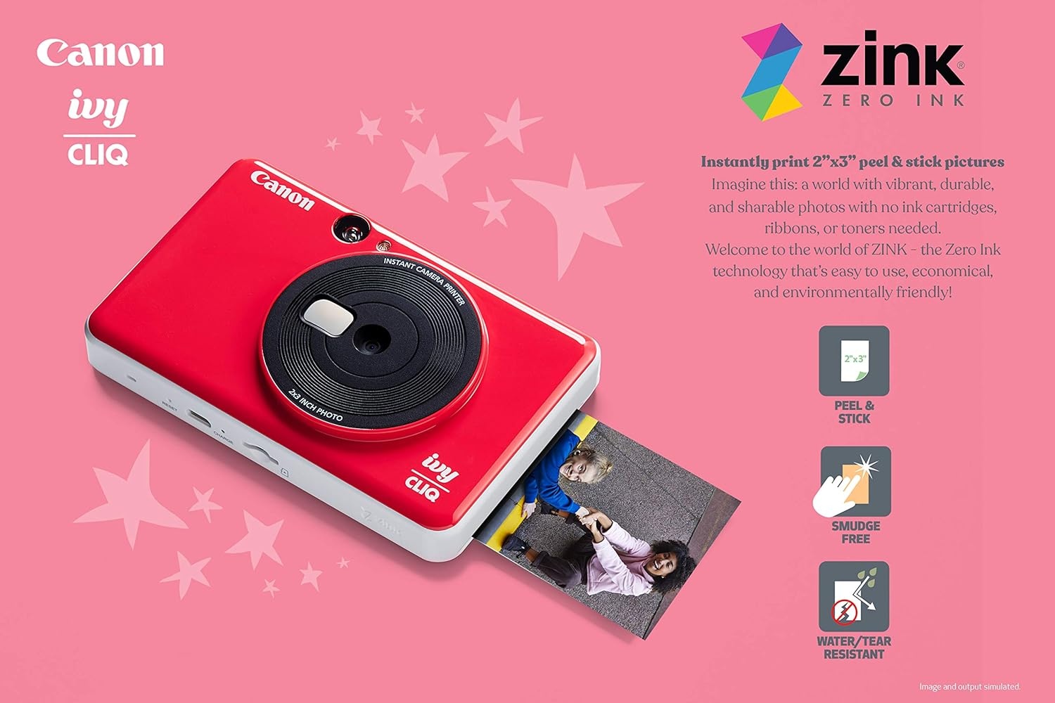 image:imageCanon Ivy CLIQ Instant Camera Printer Mini Photo Printer with 2X3 StickyBack Photo Paper10 SheetsLadybug Red