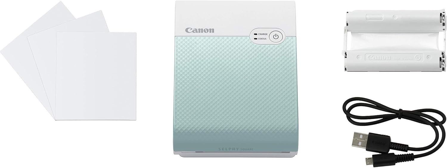 image:imageCanon SELPHY QX10 Portable Square Photo Printer for iPhone or Android PinkGreen