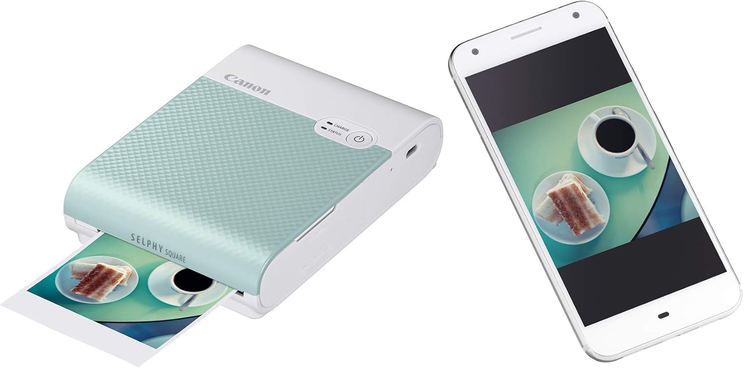 image:imageCanon SELPHY QX10 Portable Square Photo Printer for iPhone or Android PinkGreen