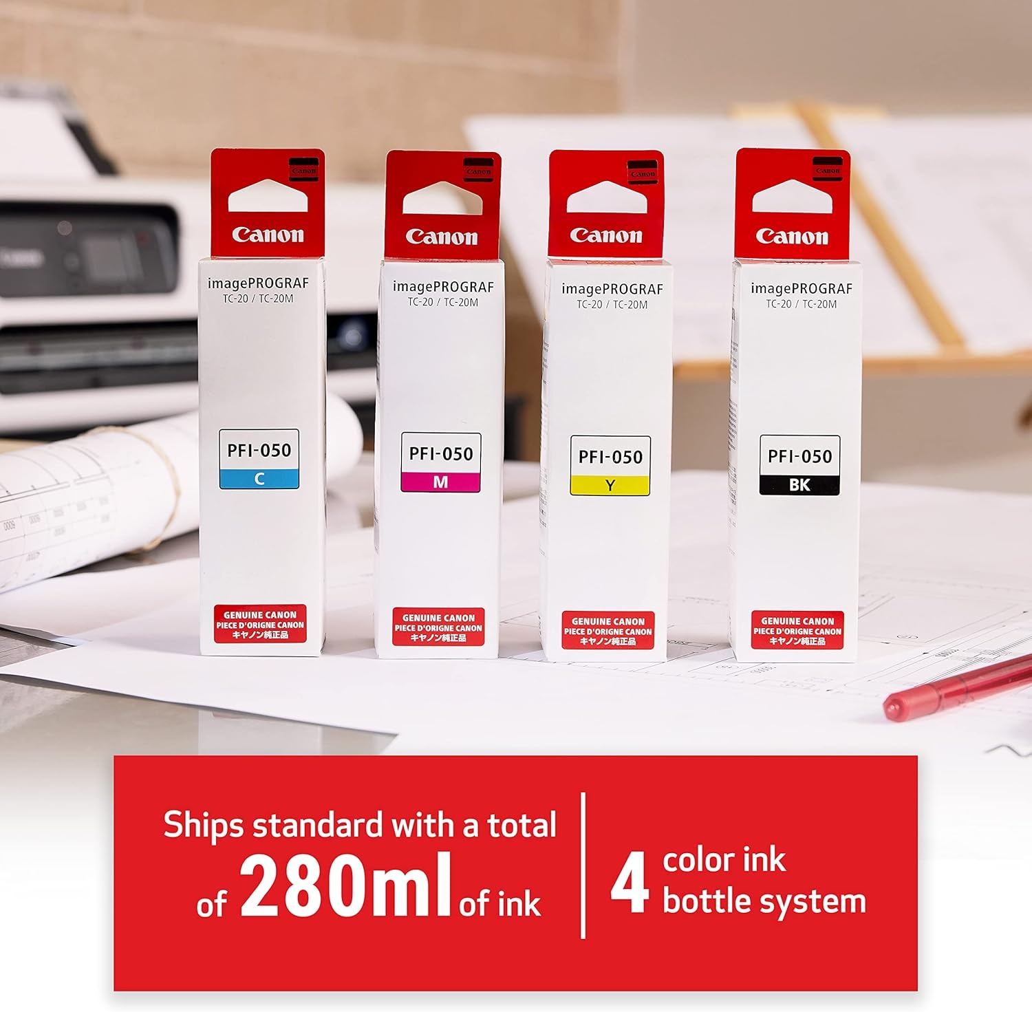 image:imageCanon imagePROGRAF TC20 Single Function Printer 24 Large Format Poster amp Plotter Printer Automatic Roll amp Cut Sheet Paper Feeder USB WiFi LANWhite