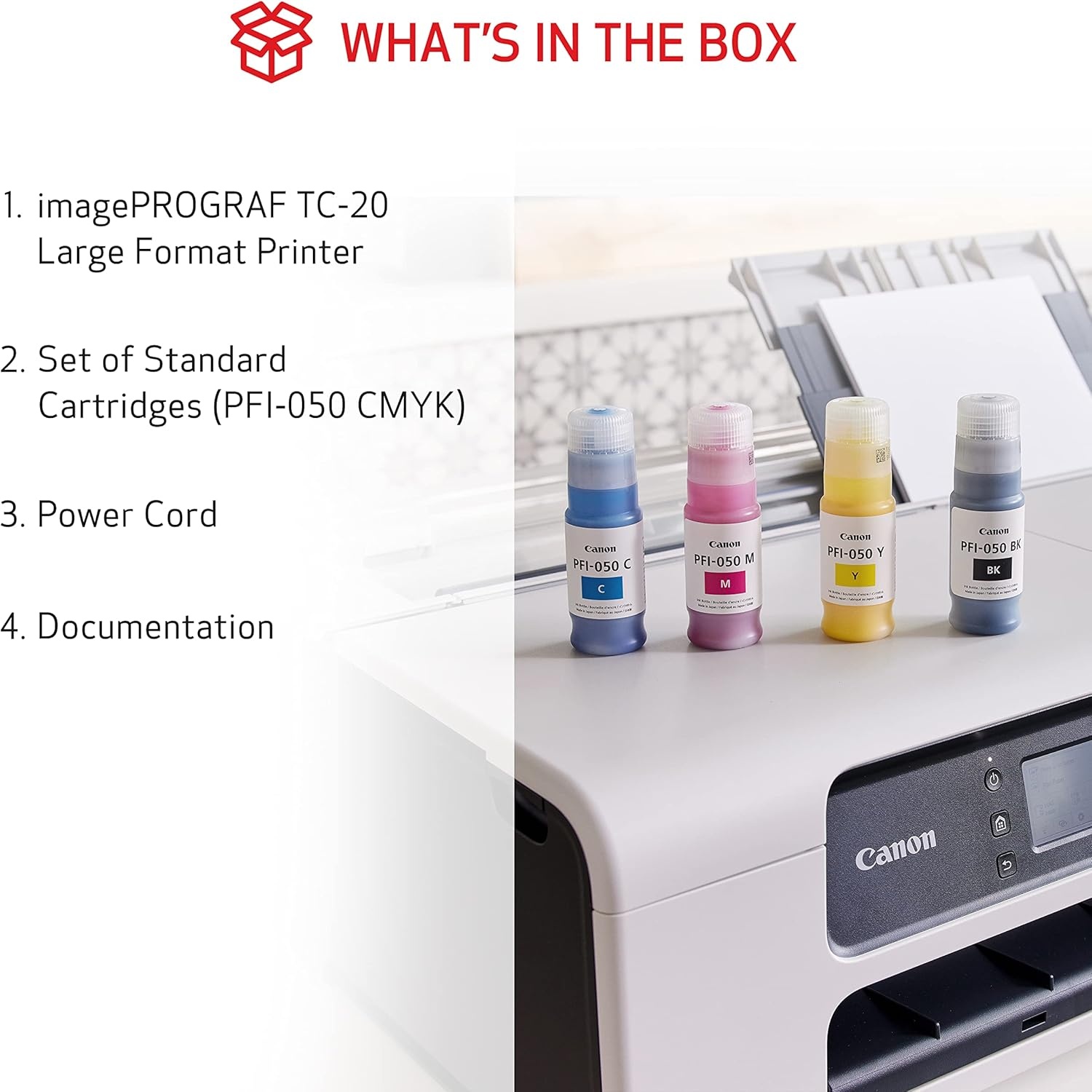 image:imageCanon imagePROGRAF TC20 Single Function Printer 24 Large Format Poster amp Plotter Printer Automatic Roll amp Cut Sheet Paper Feeder USB WiFi LANWhite