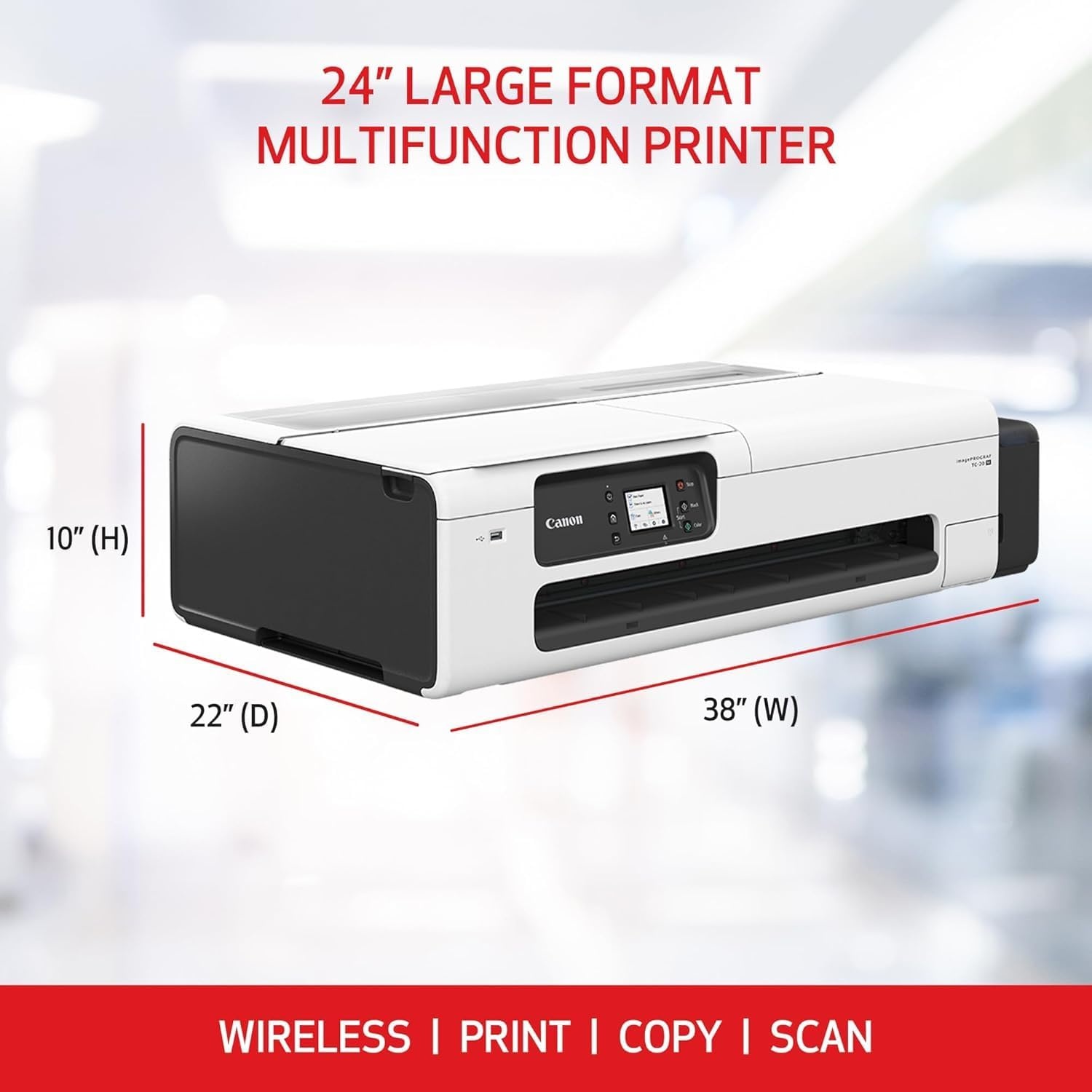 image:imageCanon imagePROGRAF TC20M Multifunction Printer 24 Large Format Poster amp Plotter Printer Automatic Roll amp Cut Sheet Paper Feeder USB WiFi LANWhite