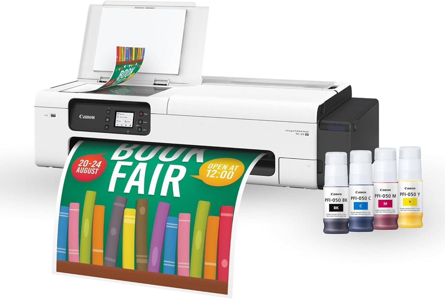 image:imageCanon imagePROGRAF TC20M Multifunction Printer 24 Large Format Poster amp Plotter Printer Automatic Roll amp Cut Sheet Paper Feeder USB WiFi LANWhite