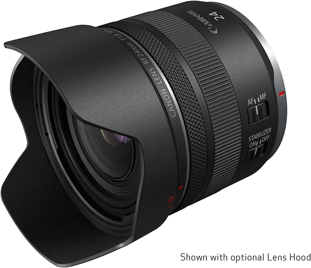 image:imageCanon RF24mm F18 Macro is STM Lens WideAngle Fixed Focal Length Prime Lens Compatible with EOS R Series Mirrorless Cameras Black
