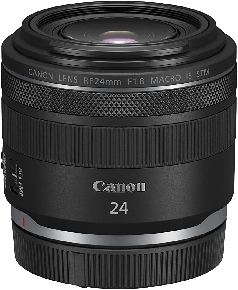 image:imageCanon RF24mm F18 Macro is STM Lens WideAngle Fixed Focal Length Prime Lens Compatible with EOS R Series Mirrorless Cameras Black