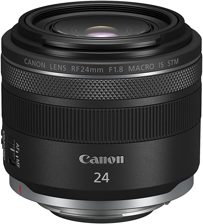image:imageCanon RF24mm F18 Macro is STM Lens WideAngle Fixed Focal Length Prime Lens Compatible with EOS R Series Mirrorless Cameras Black