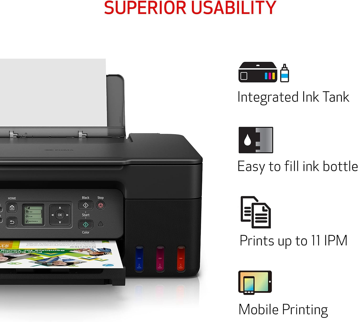 image:imageCanon MegaTank G3270 AllinOne Wireless Inkjet Printer Home Use Print Scan and CopyBlack