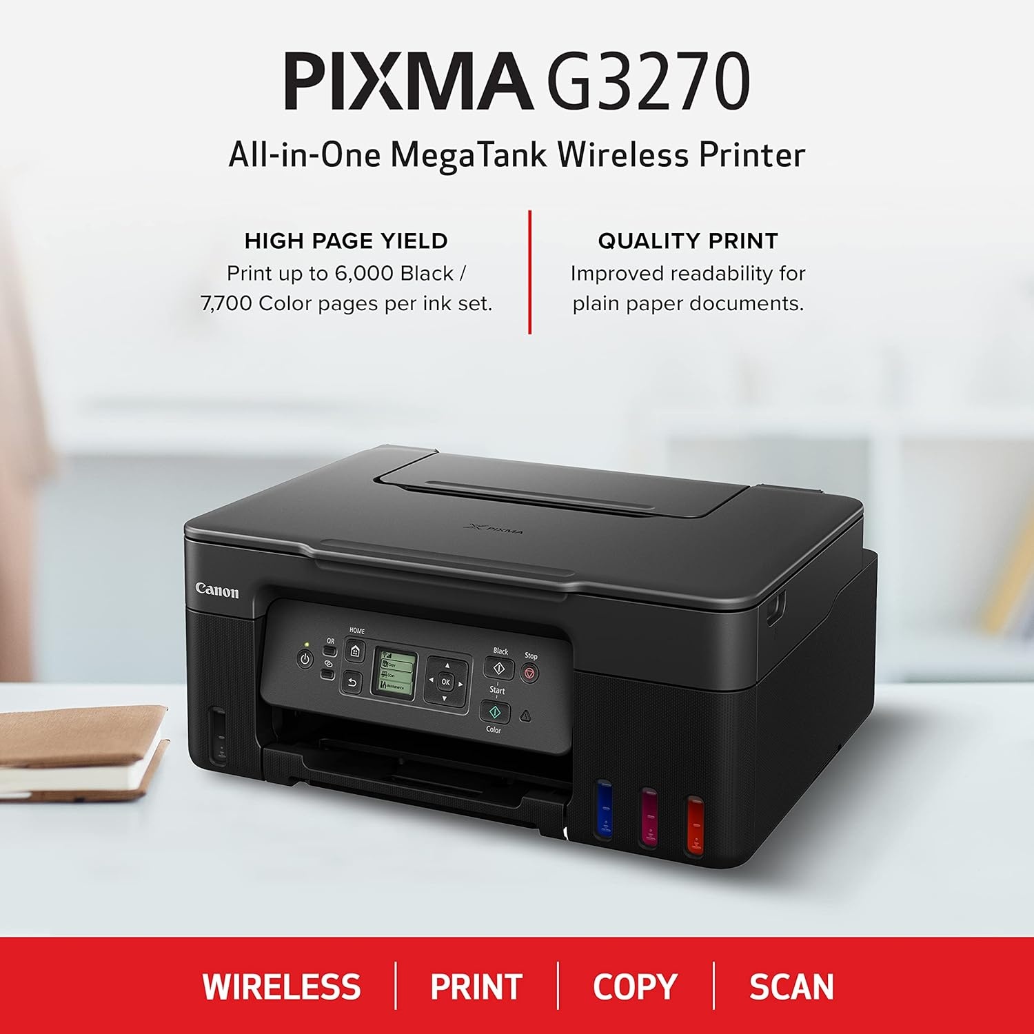 image:imageCanon MegaTank G3270 AllinOne Wireless Inkjet Printer Home Use Print Scan and CopyBlack