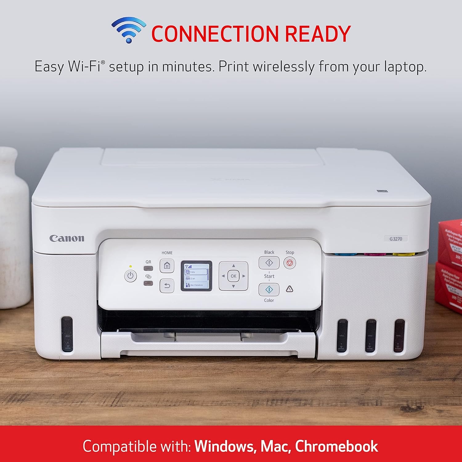 image:imageCanon MegaTank G3270 AllinOne Wireless Inkjet Printer Home Use Print Scan and CopyWhite