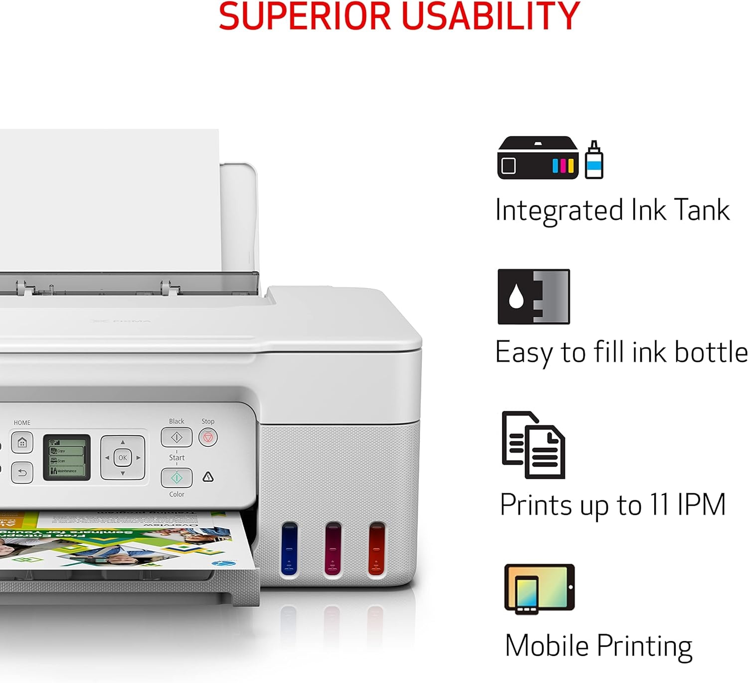 image:imageCanon MegaTank G3270 AllinOne Wireless Inkjet Printer Home Use Print Scan and CopyWhite