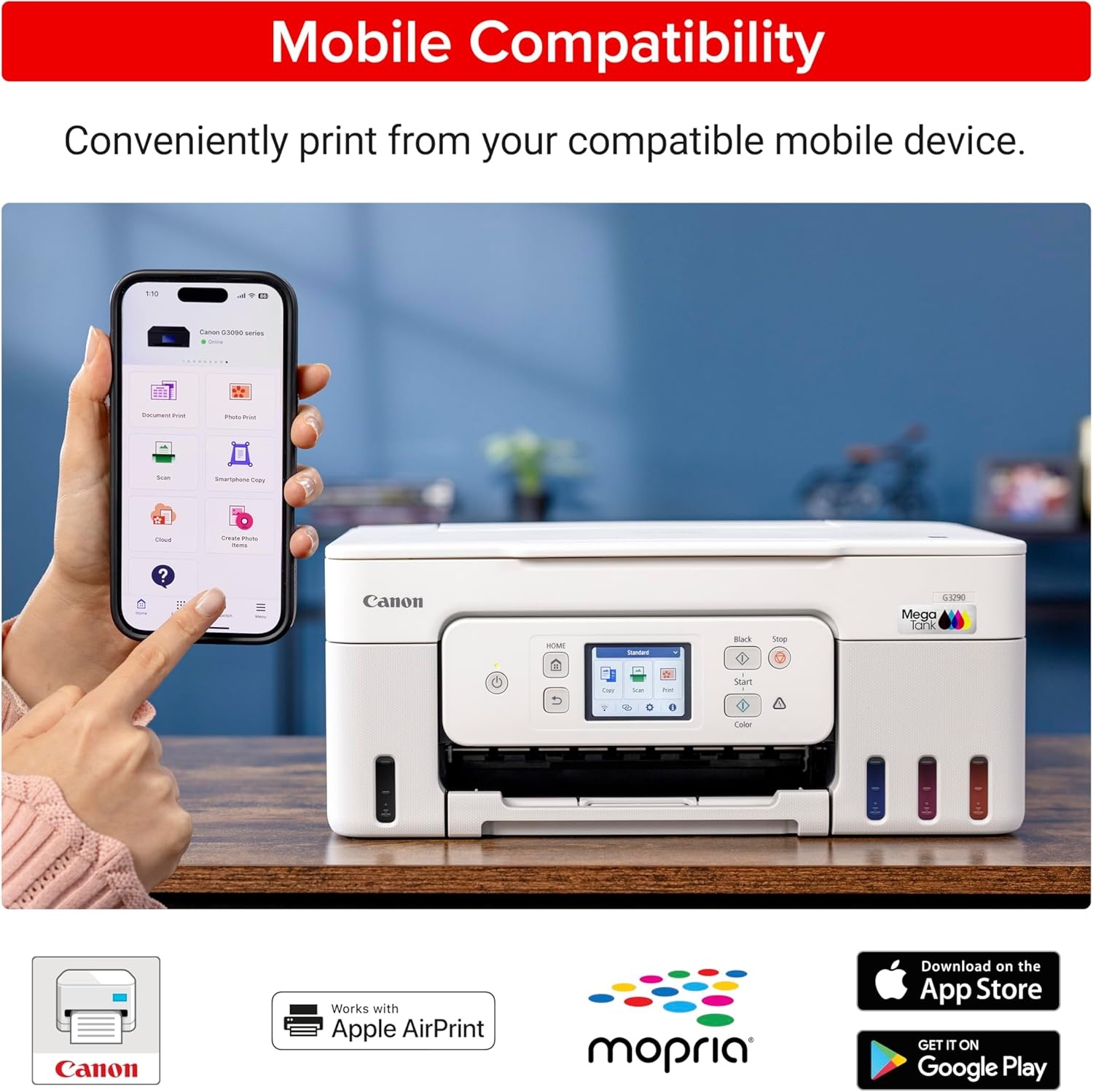 image:imageCanon MegaTank G3270 AllinOne Wireless Inkjet Printer Home Use Print Scan and CopyWhite