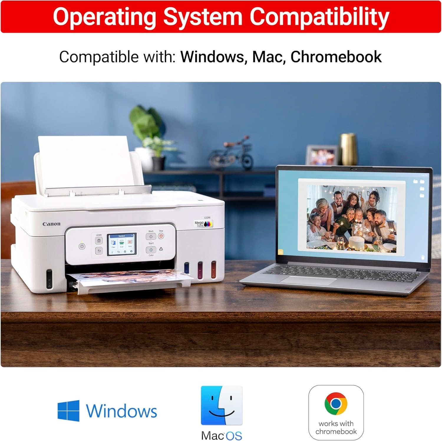 image:imageCanon MegaTank G3270 AllinOne Wireless Inkjet Printer Home Use Print Scan and CopyWhite