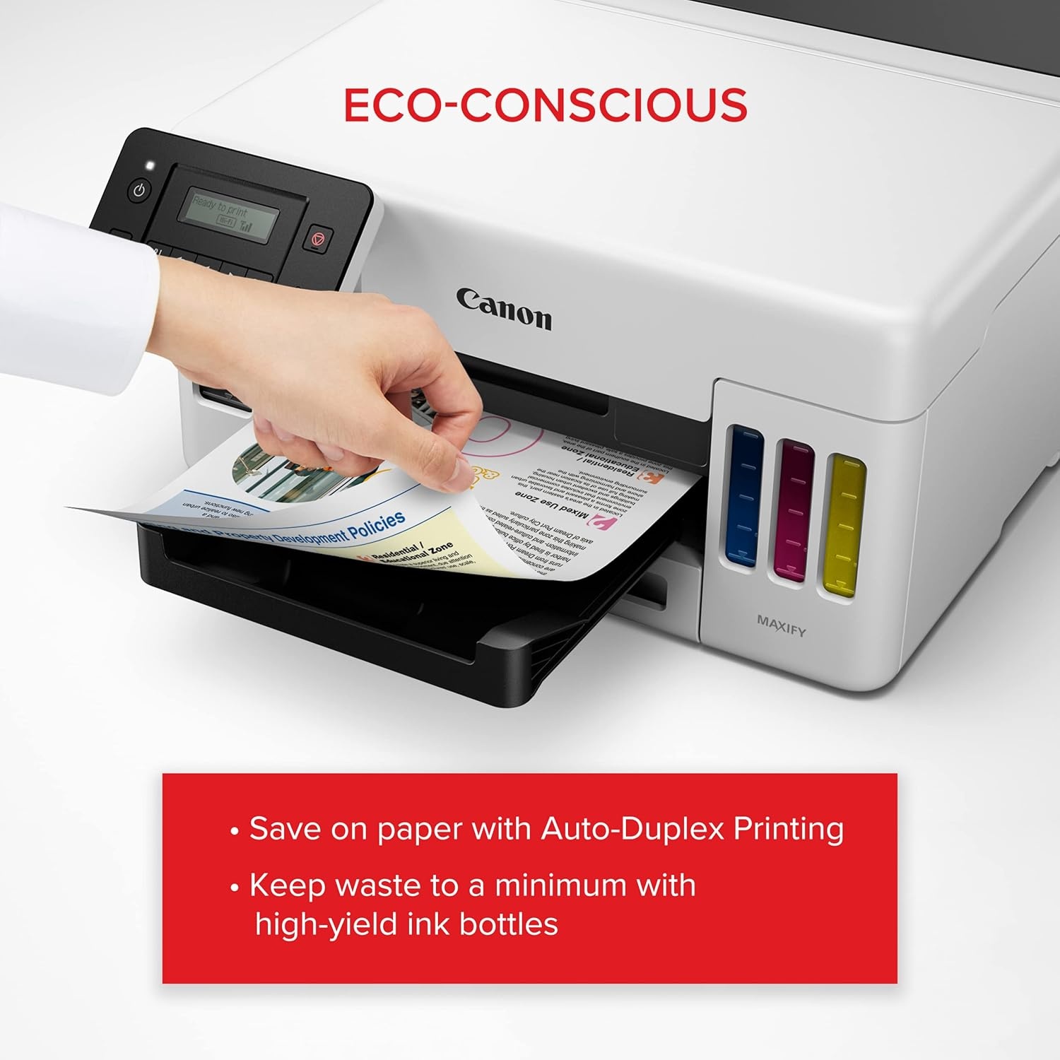 image:imageCanon MegaTank GX5120 Wireless Single Function Printer Print Only for Small Office with Auto 2Sided Printing WhiteOld ModelMegatank GX5020