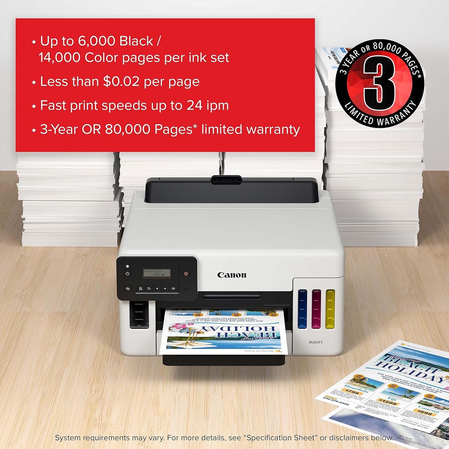 image:imageCanon MegaTank GX5120 Wireless Single Function Printer Print Only for Small Office with Auto 2Sided Printing WhiteOld ModelMegatank GX5020