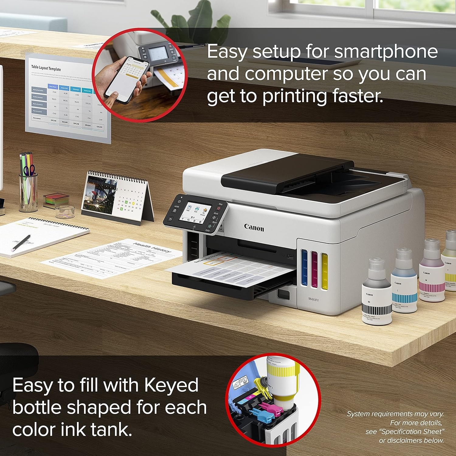 image:imageCanon Megatank GX6120 Wireless AllinOne Printer Print Scan and Copy with 27 LCD Touch Screen and Auto Document Feeder WhiteOld ModelMegatank GX6021