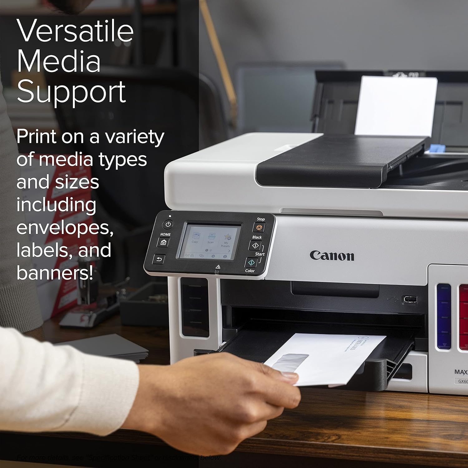 image:imageCanon Megatank GX6120 Wireless AllinOne Printer Print Scan and Copy with 27 LCD Touch Screen and Auto Document Feeder WhiteOld ModelMegatank GX6021
