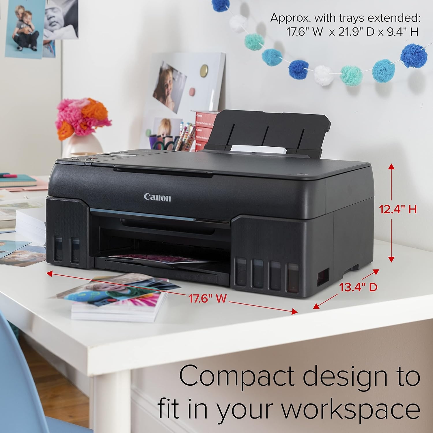 image:imageCanon PIXMA G620 Wireless MegaTank Photo AllinOne Printer Print Copy Scan BlackWorks with Alexa