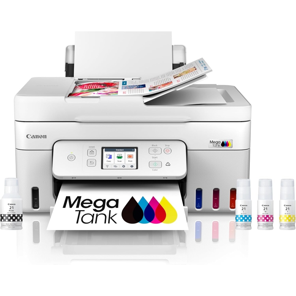 image:imageCanon Megatank G4280 AllinOne Wireless Supertank Megatank Printer Print Copy Scan Mobile Printing 27 LCD Color Touchscreen Auto Document Feeder and Auto DuplexWhite