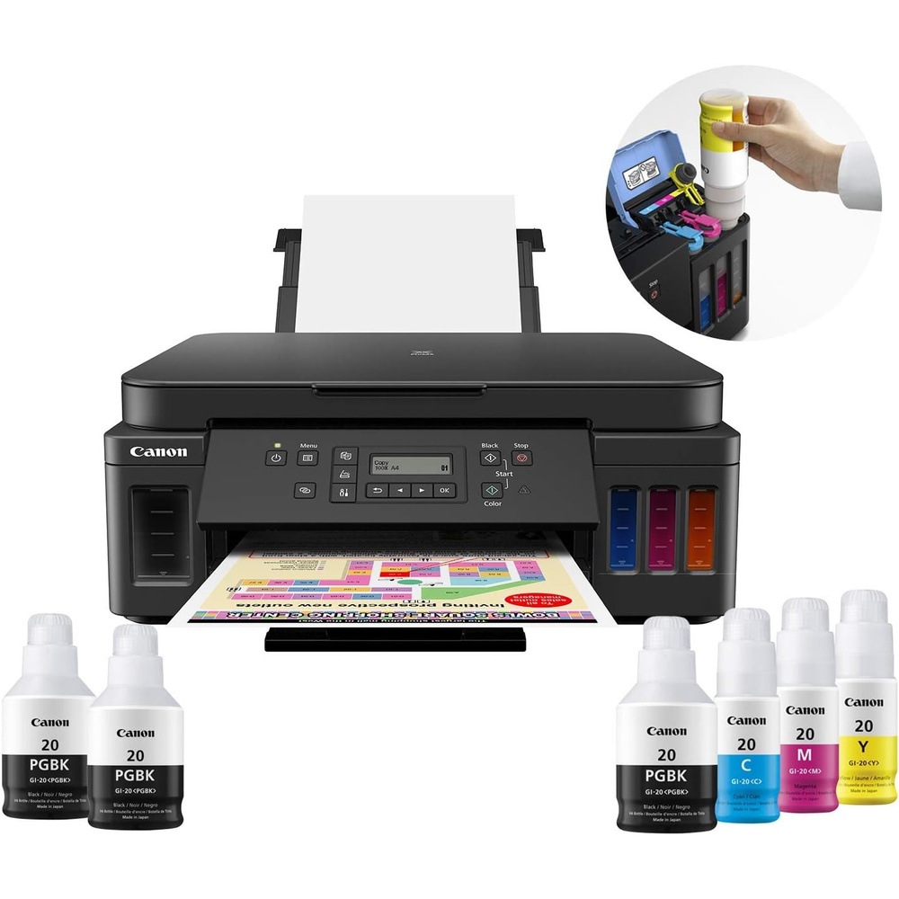 image:imageCanon PIXMA Megatank G6020 Wireless Refillable Inkjet Printer with Scanner amp CopierG6020