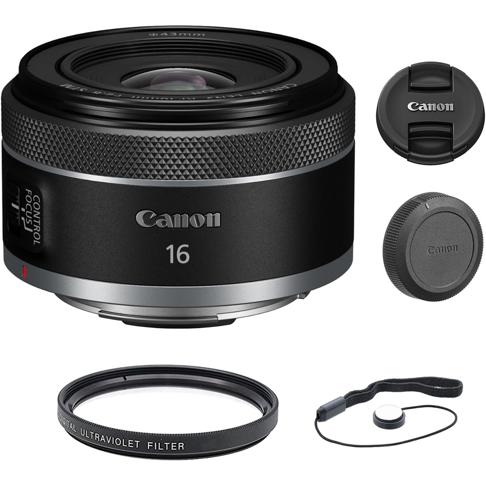 image:imageCanon RF16mm F28 STM Lens Ultra WideAngle Fixed Focal Length Prime Lens Compatible with EOS R Series Mirrorless Cameras BlackLens Basic Kit
