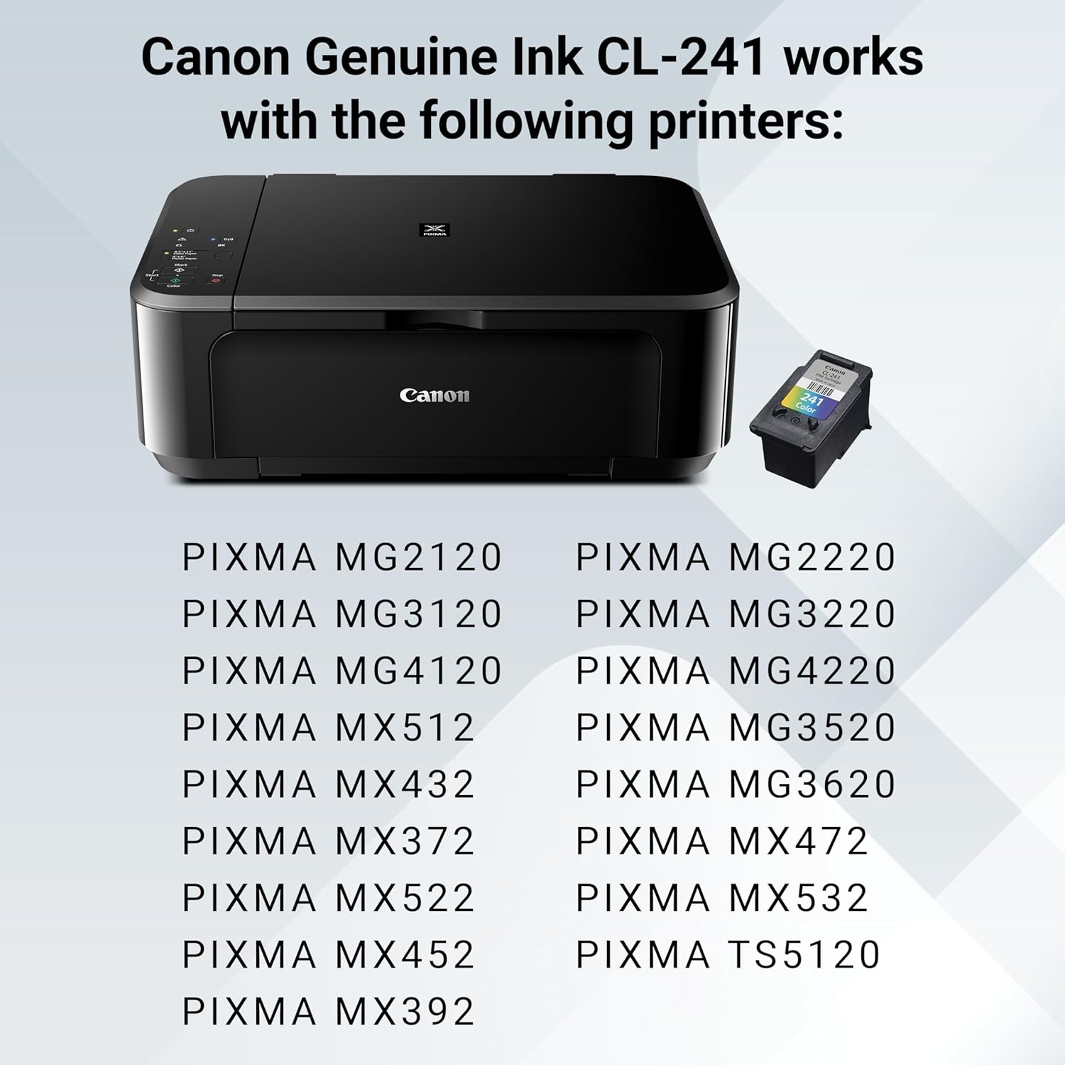 image:imageCanon CL241 Genuine Color Ink Cartridge Compatible with MG212031204120 MX512432472372392522532452 MG22203220422035203620 TS5120CL241 Color