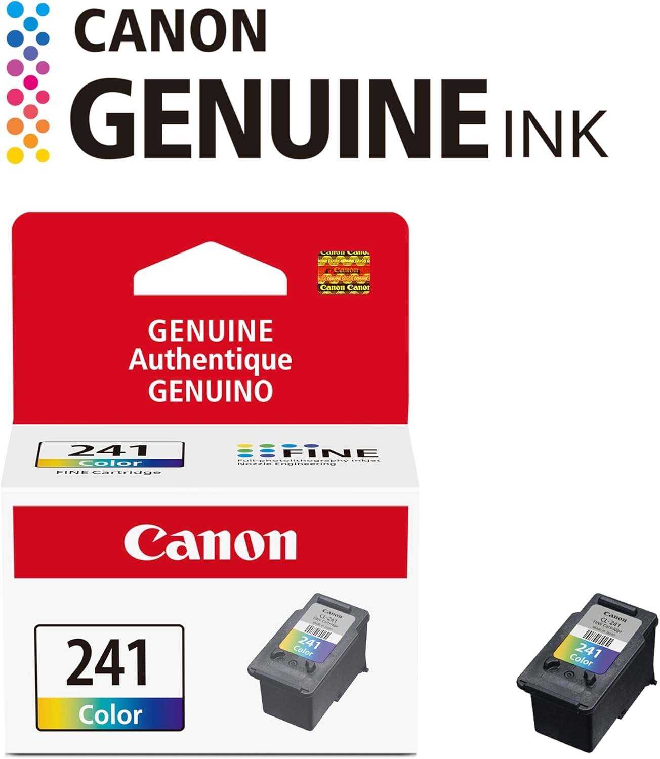 image:imageCanon CL241 Genuine Color Ink Cartridge Compatible with MG212031204120 MX512432472372392522532452 MG22203220422035203620 TS5120CL241 Color