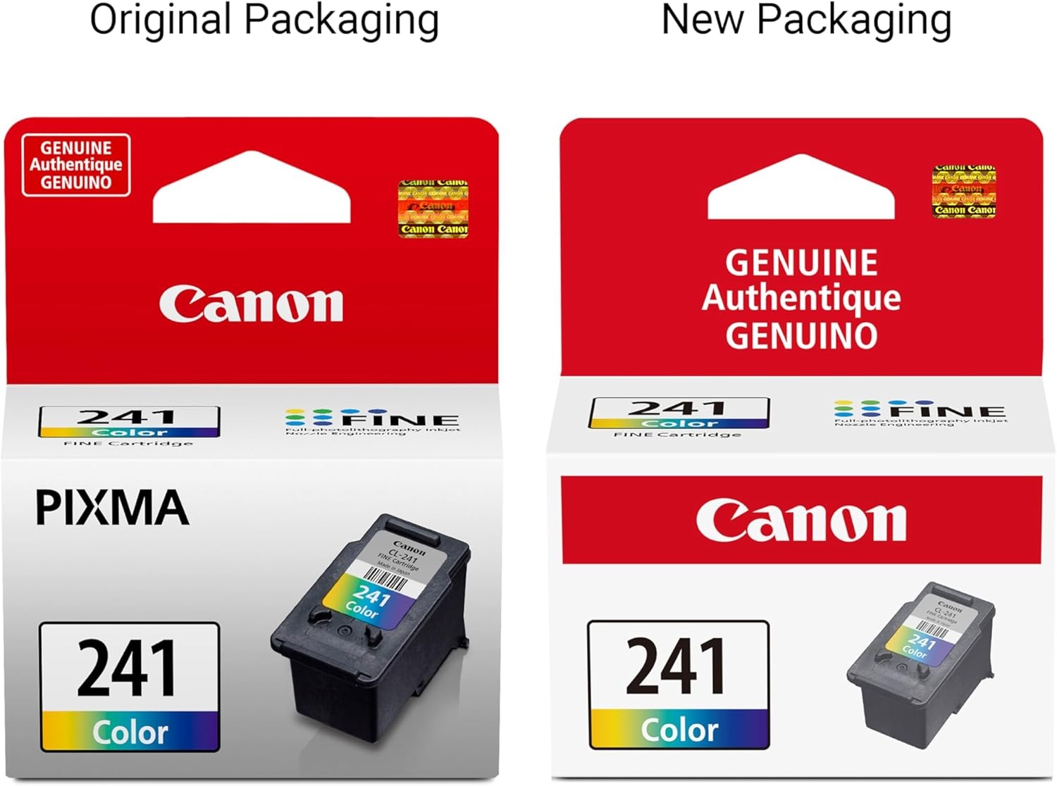 image:imageCanon CL241 Genuine Color Ink Cartridge Compatible with MG212031204120 MX512432472372392522532452 MG22203220422035203620 TS5120CL241 Color Pack of 2