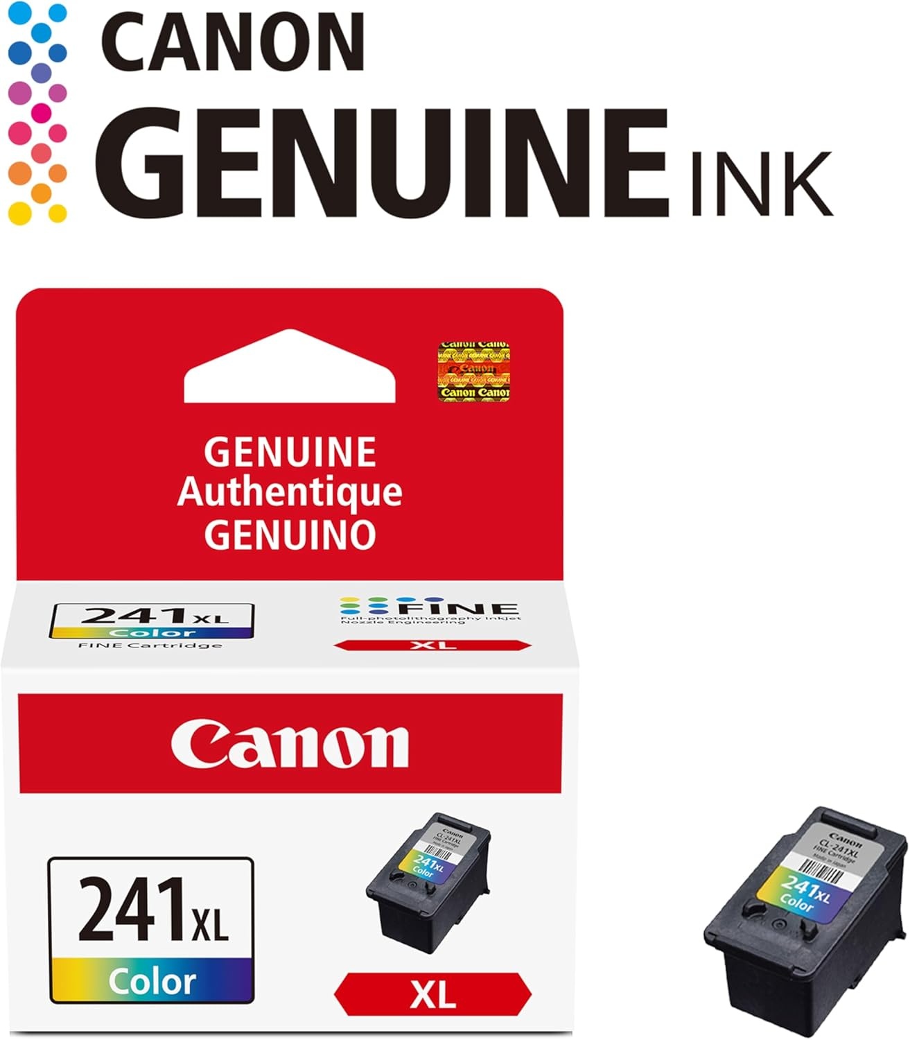 image:imageCanon CL241 XL Genuine Color Ink Cartridge Compatible with MG212031204120 MX512432472372392522532452 MG22203220422035203620 TS51201 Size