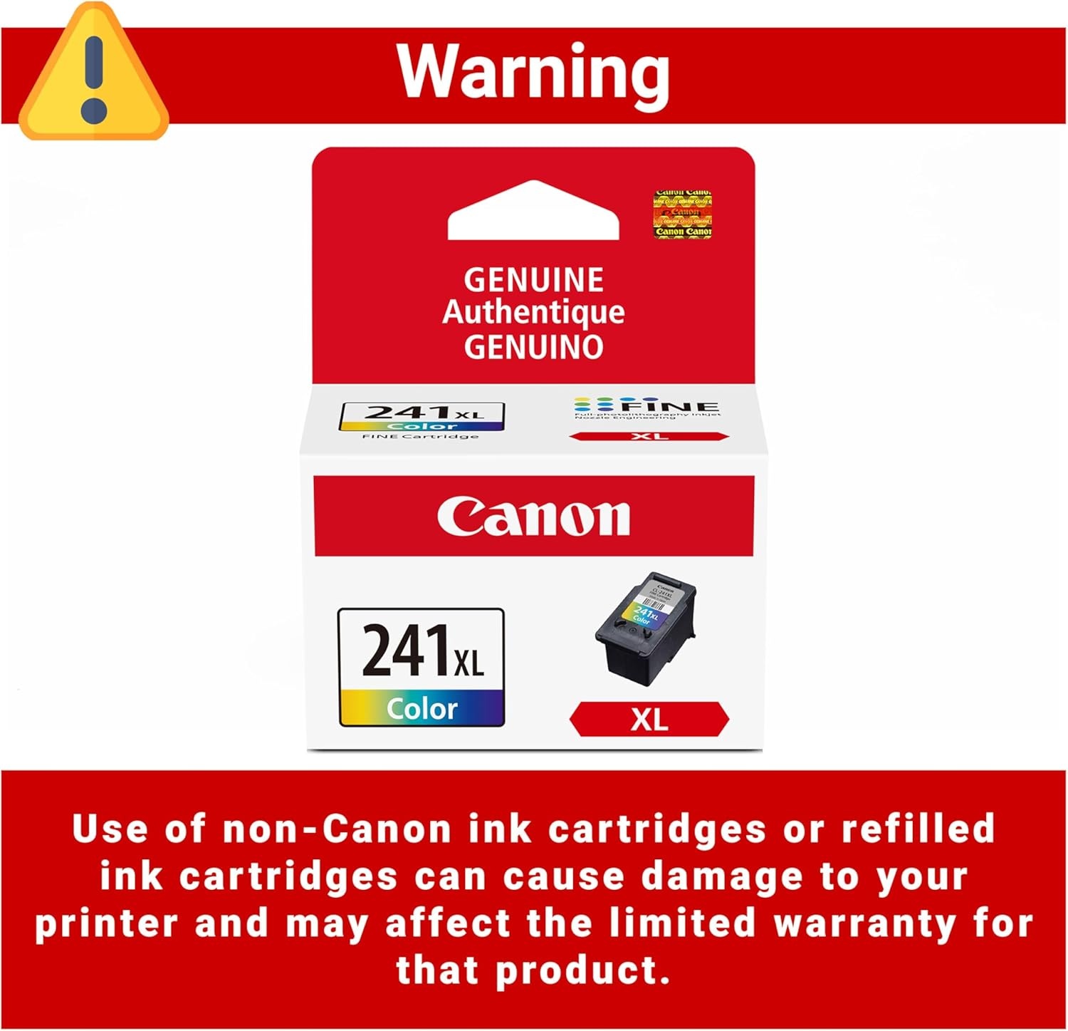 image:imageCanon CL241 XL Genuine Color Ink Cartridge Compatible with MG212031204120 MX512432472372392522532452 MG22203220422035203620 TS51201 Size Pack of 2