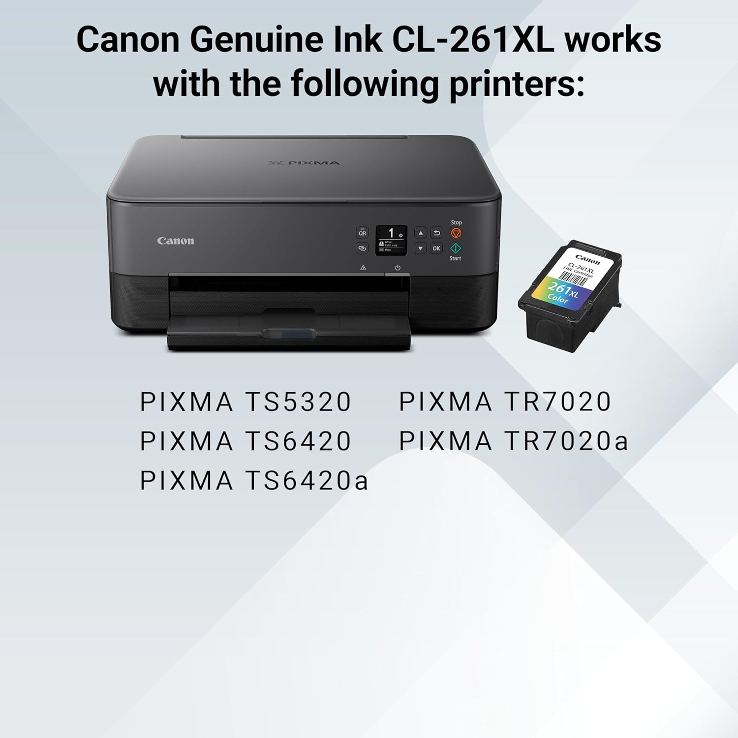 image:imageCanon CL261 Genuine Color Ink Cartridge Compatible with TS532064206420aTR70207020aMulti