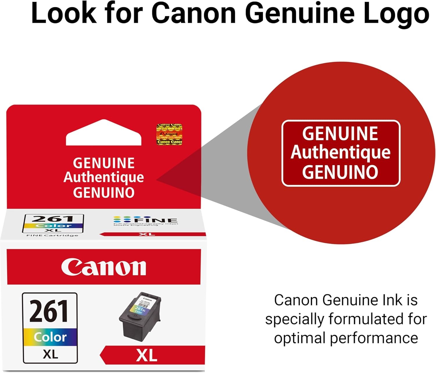 image:imageCanon CL261 Genuine Color Ink Cartridge Compatible with TS532064206420aTR70207020aMulti